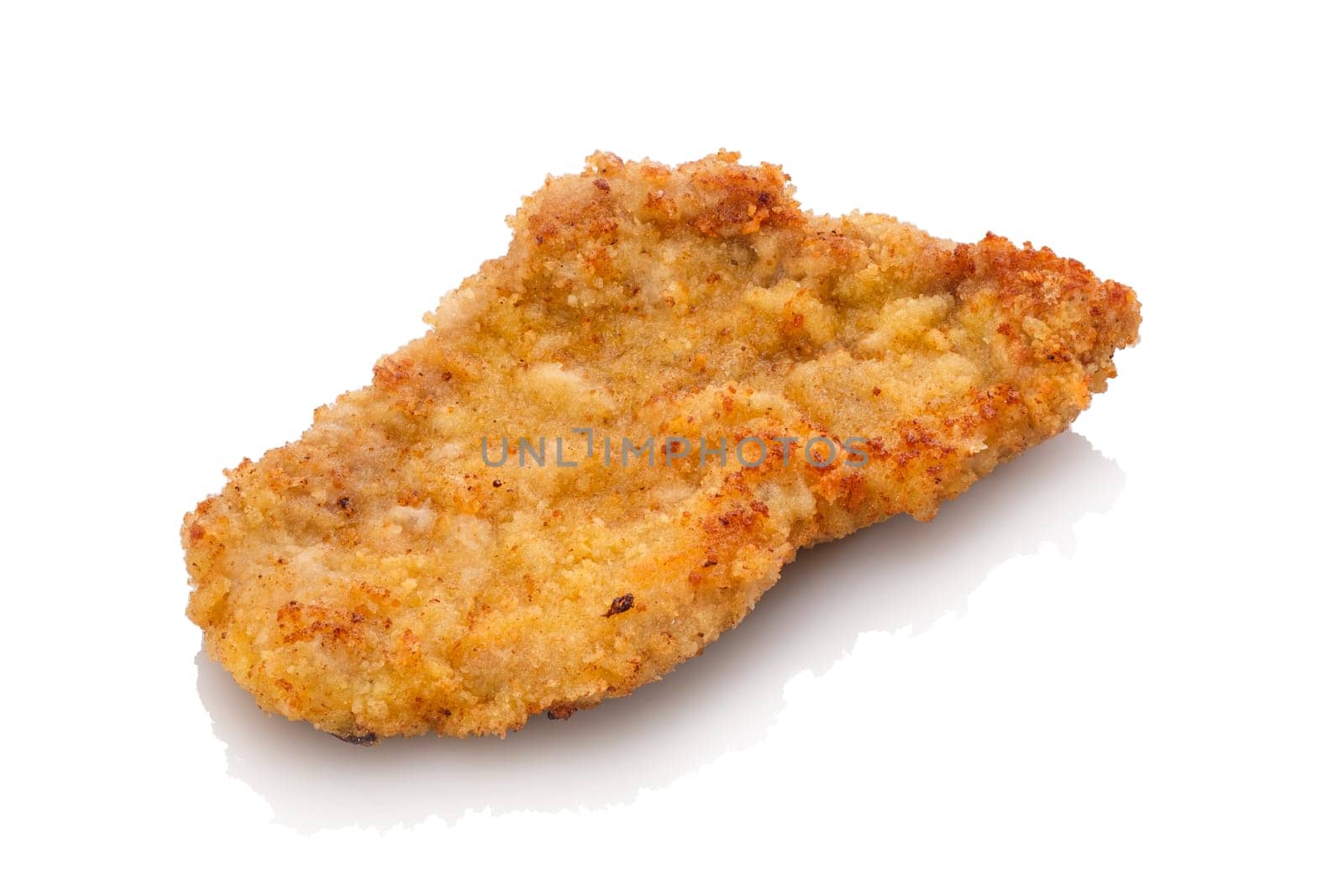 Veal cutlets Wiener Schnitzel with panade white isolated