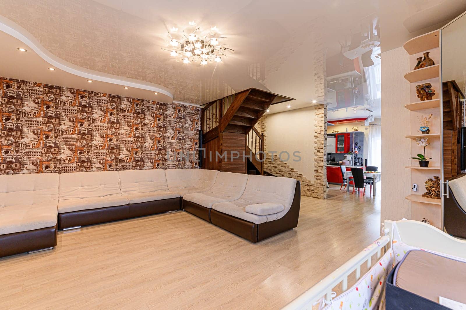 Russia, Moscow- December 05, 2019: interior room apartment modern bright cozy atmosphere. general cleaning, home decoration, preparation of house for sale
