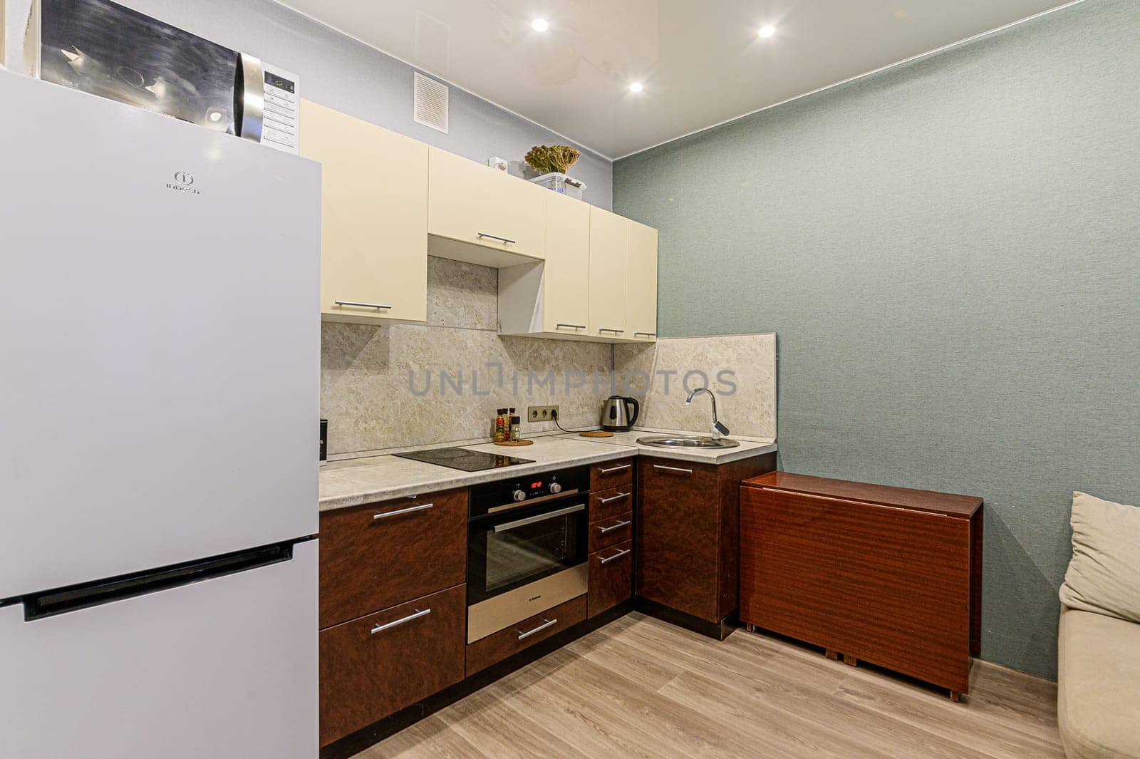 Russia, Moscow- December 05, 2019: interior room apartment modern bright cozy atmosphere. general cleaning, home decoration, preparation of house for sale