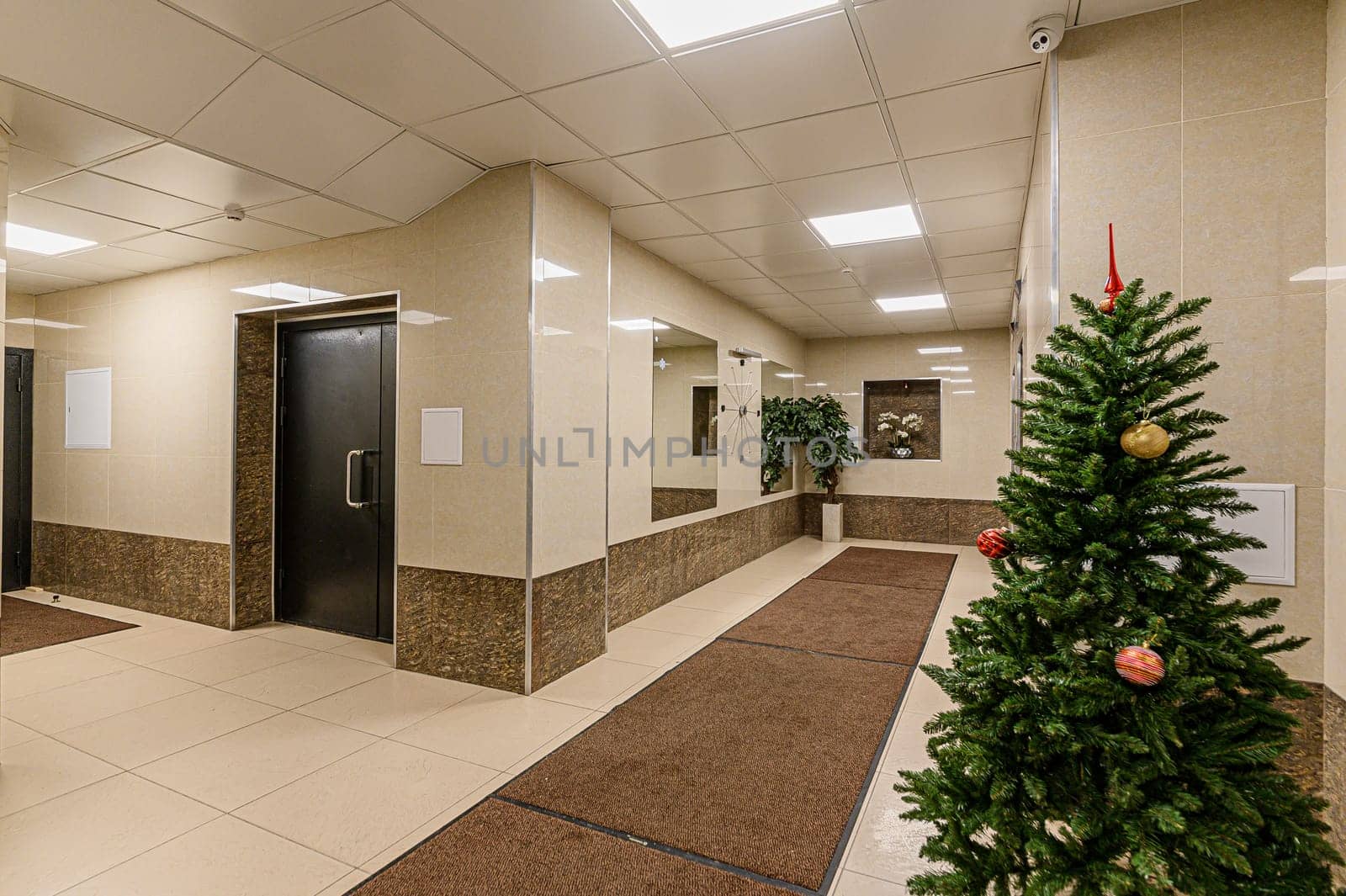 Russia, Moscow- December 05, 2019: interior room apartment public place, house entrance. doors, walls, corridors staircase