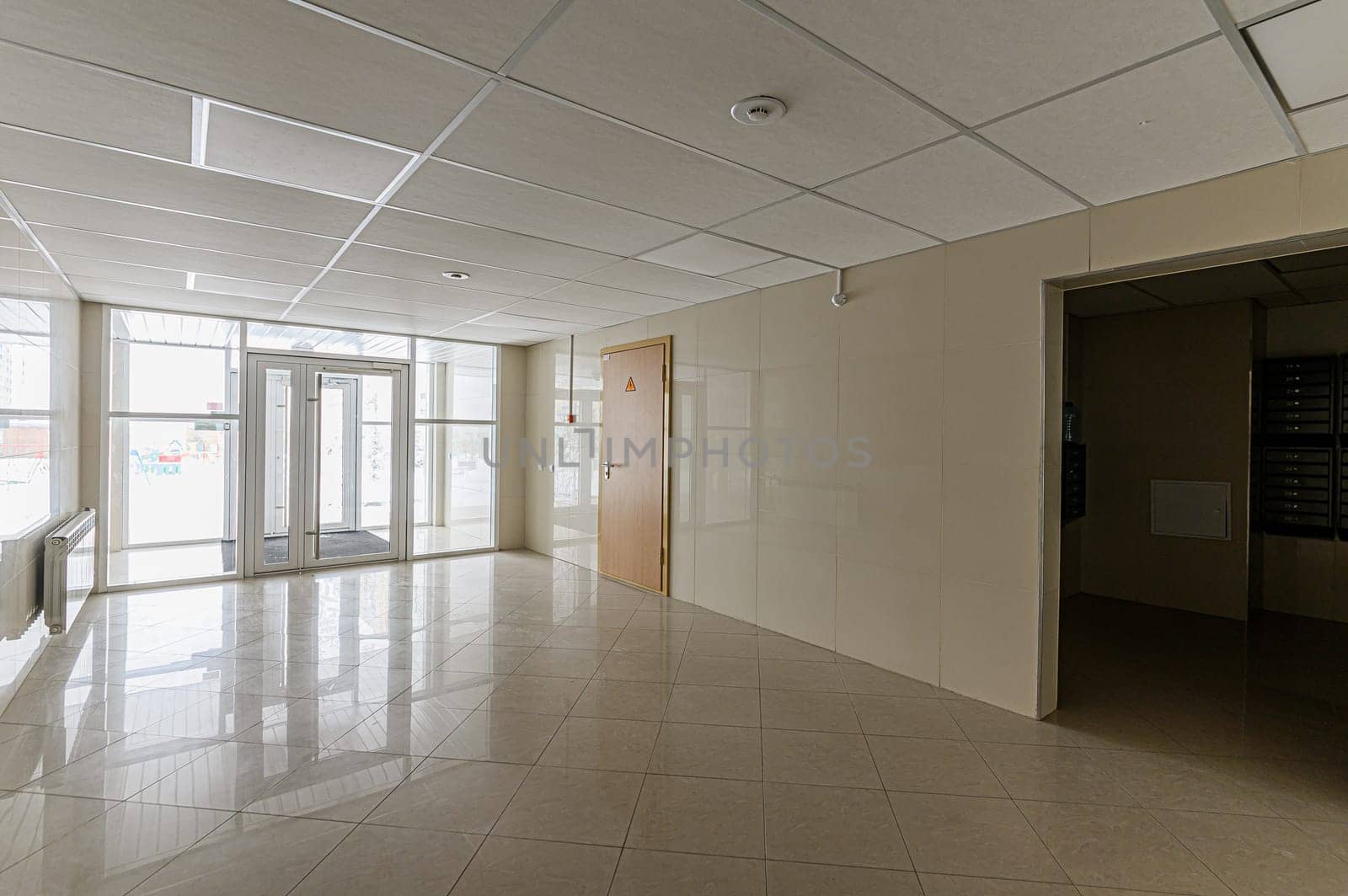 Russia, Moscow- December 05, 2019: interior room apartment public place, house entrance. doors, walls, corridors staircase