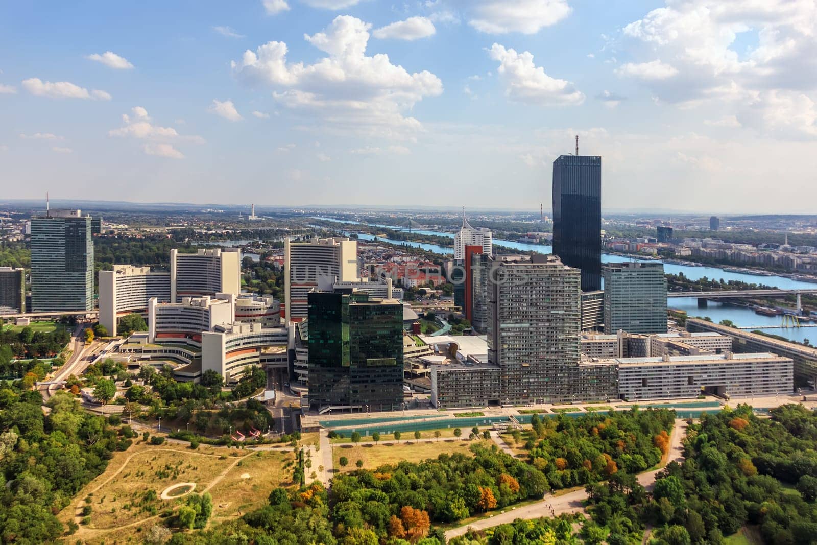 Donau city of Vienna, business distrcit view, Austria.