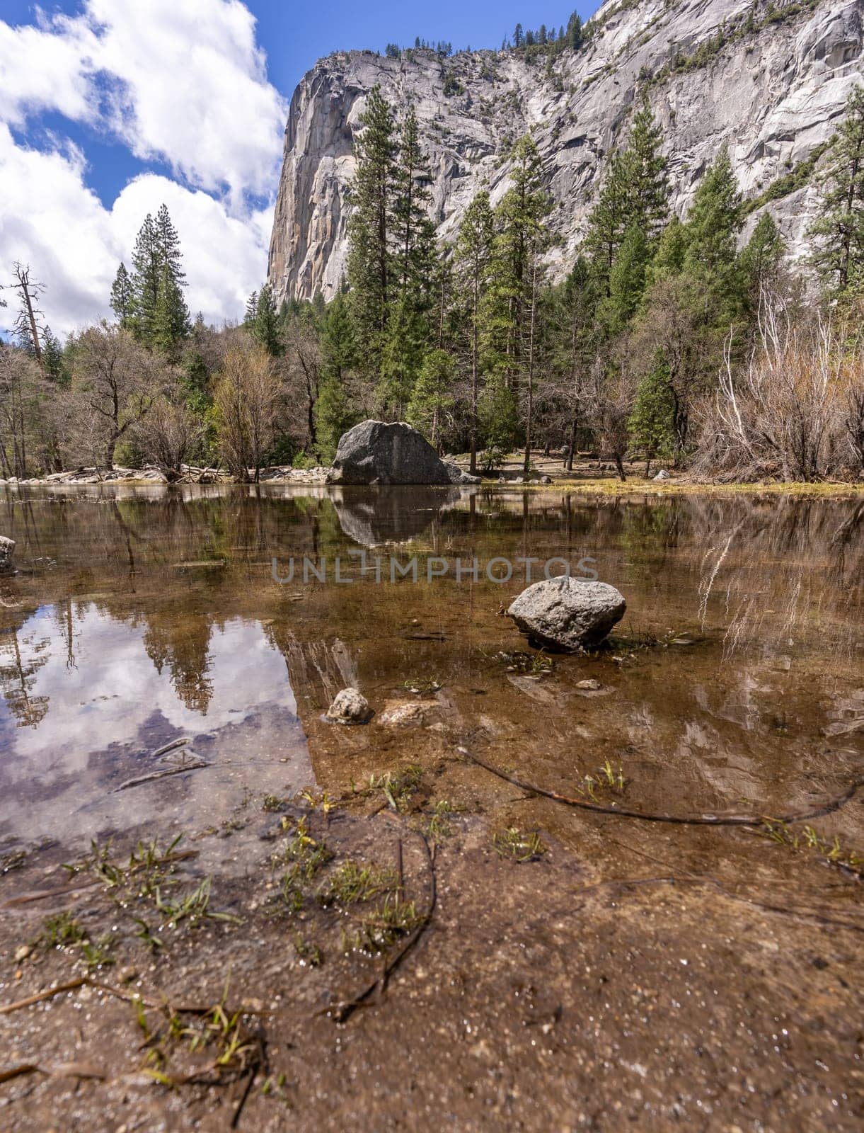 Mirror Lake at Yosemite Valley national Park in California San Francisco USA