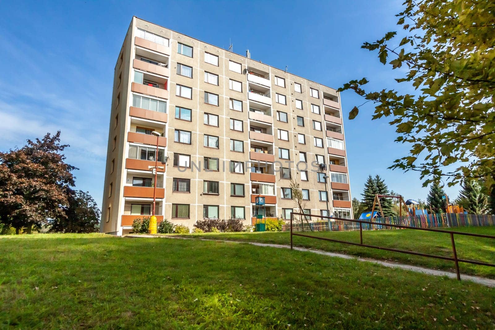 Exterior photo shoot in a modern apartment. High quality photo