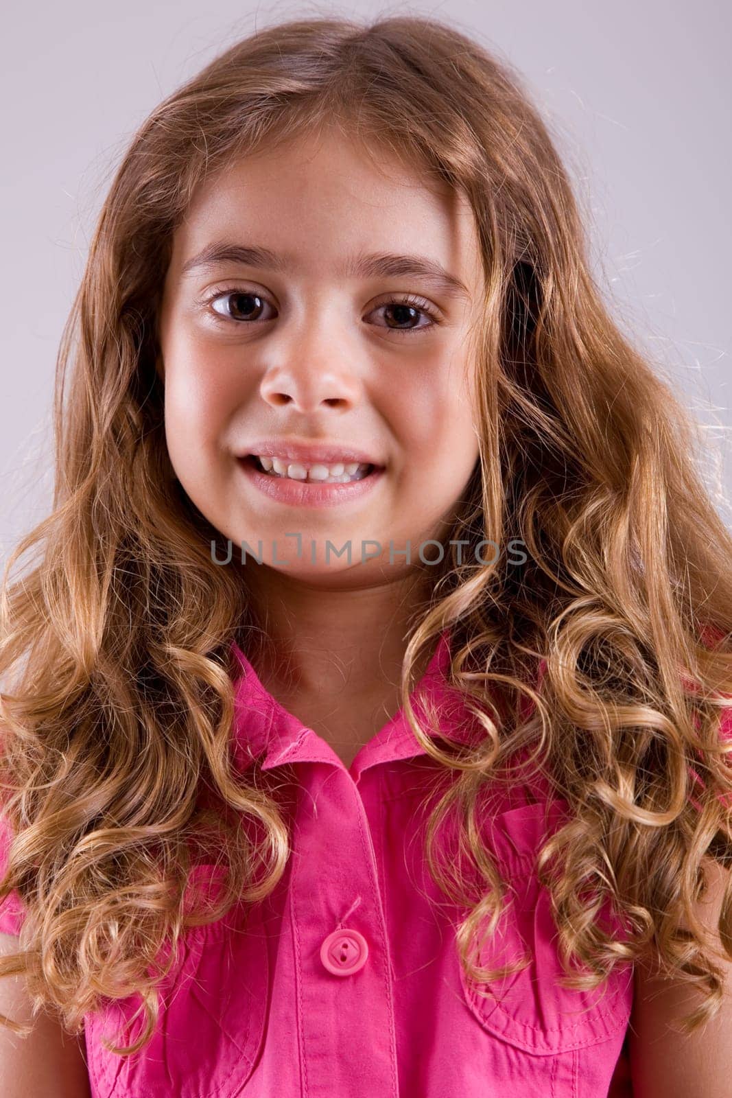 young happy girl smiling, close up portrait