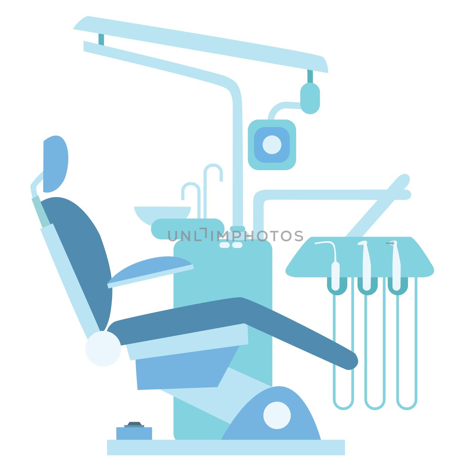 Dentist medical office. Medical chair, dental care, dentist drill