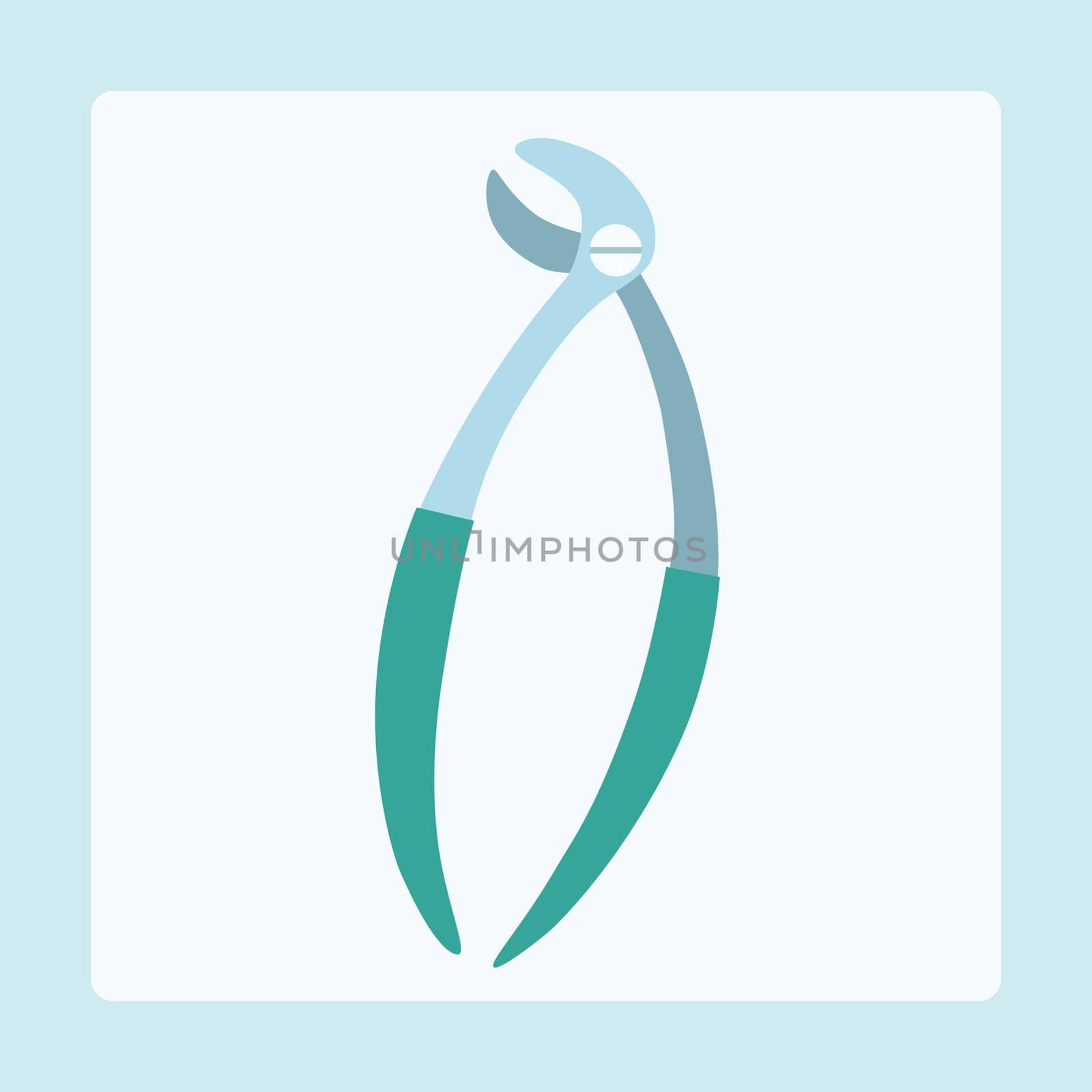 Medical forceps for tooth extraction dentist sign symbol pictogram