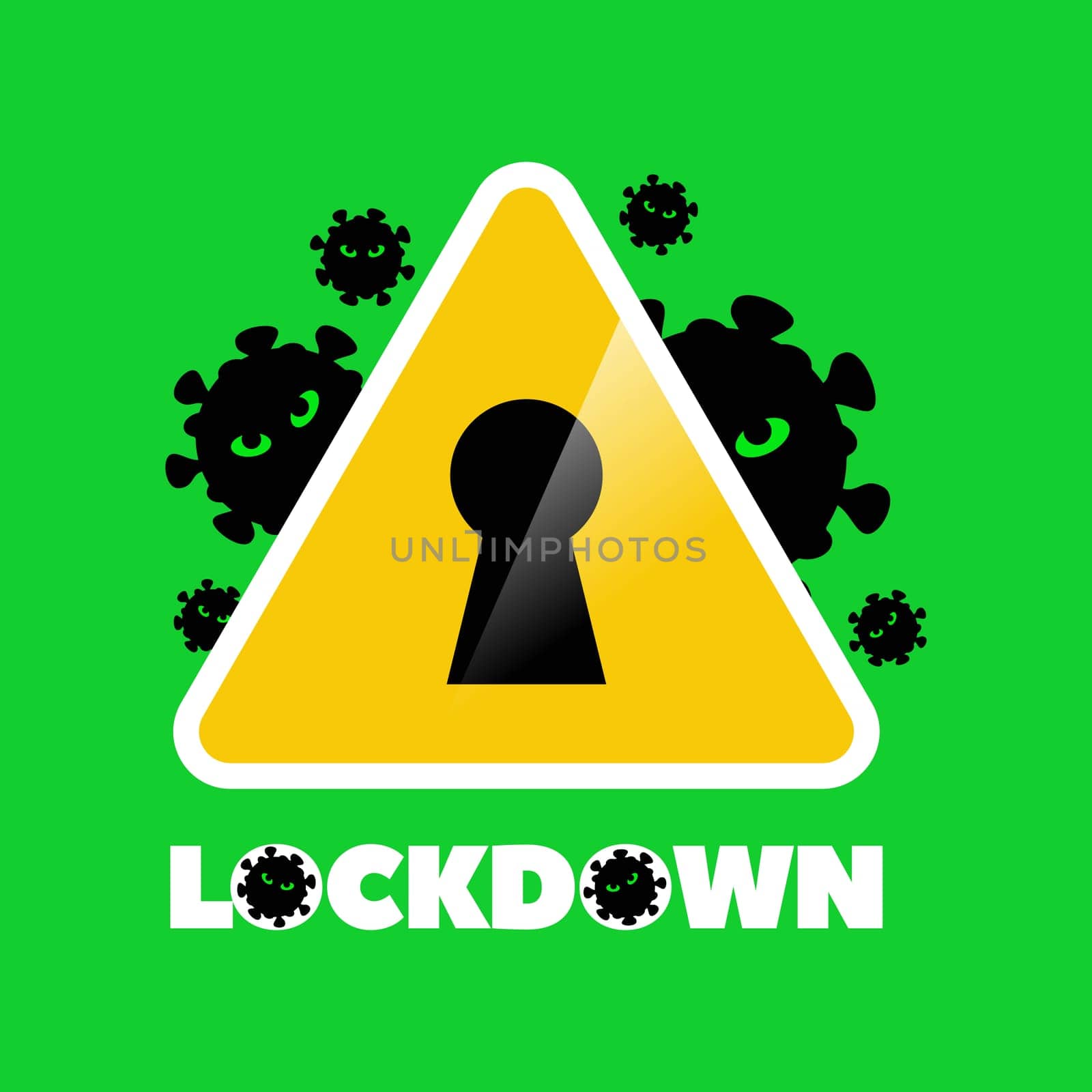 oronavirus covid 19  virus lockdown yellow illustration