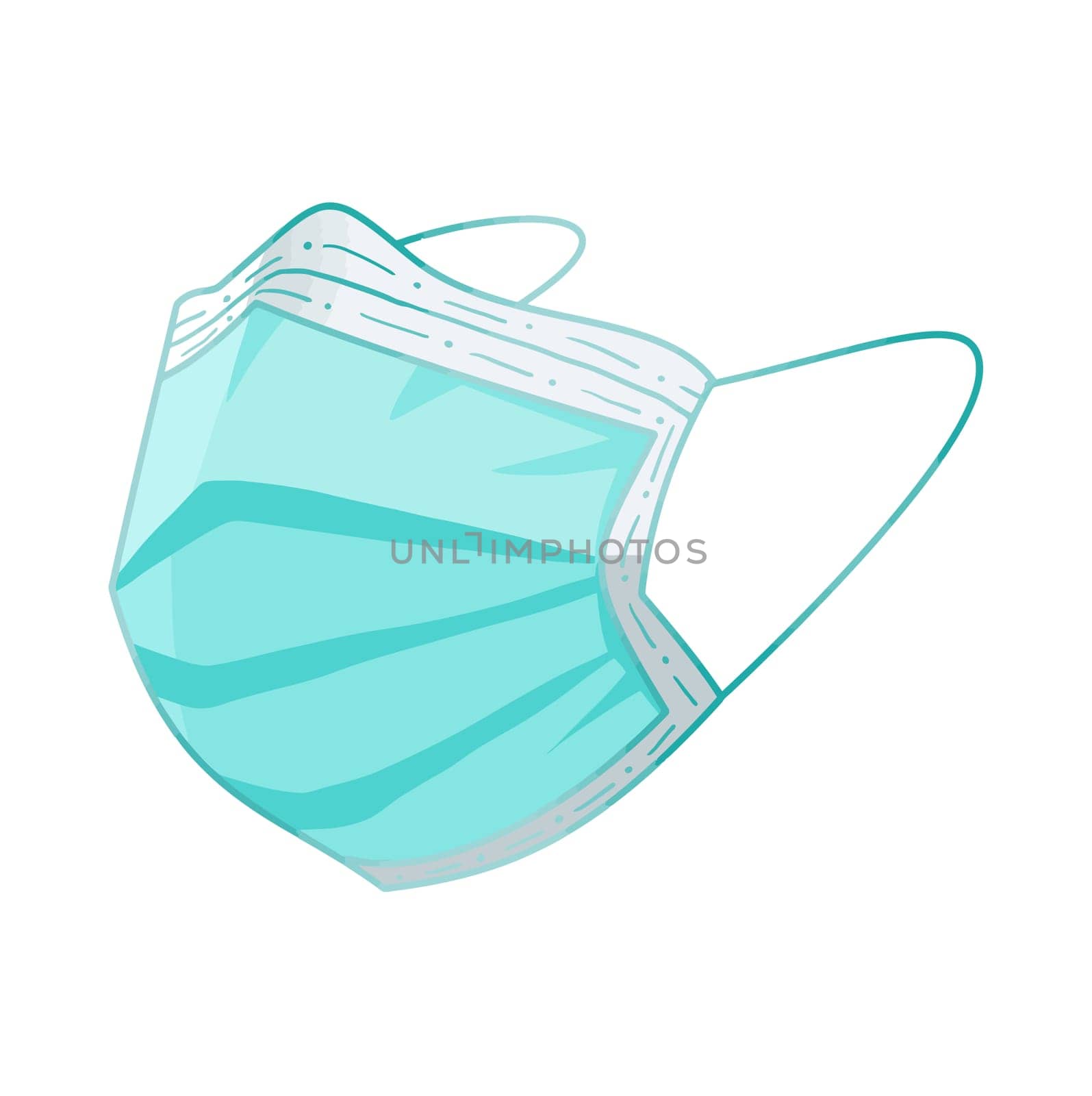 mask respiratory protection virus air green illustration