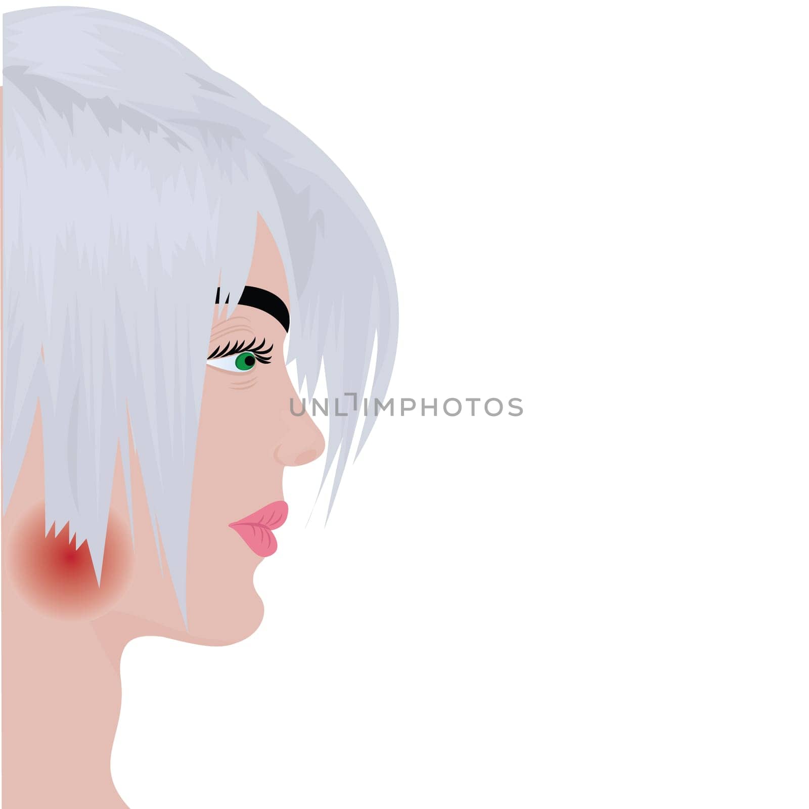 Sore throat influenza vector illustration with some spare place for text respiratory infection