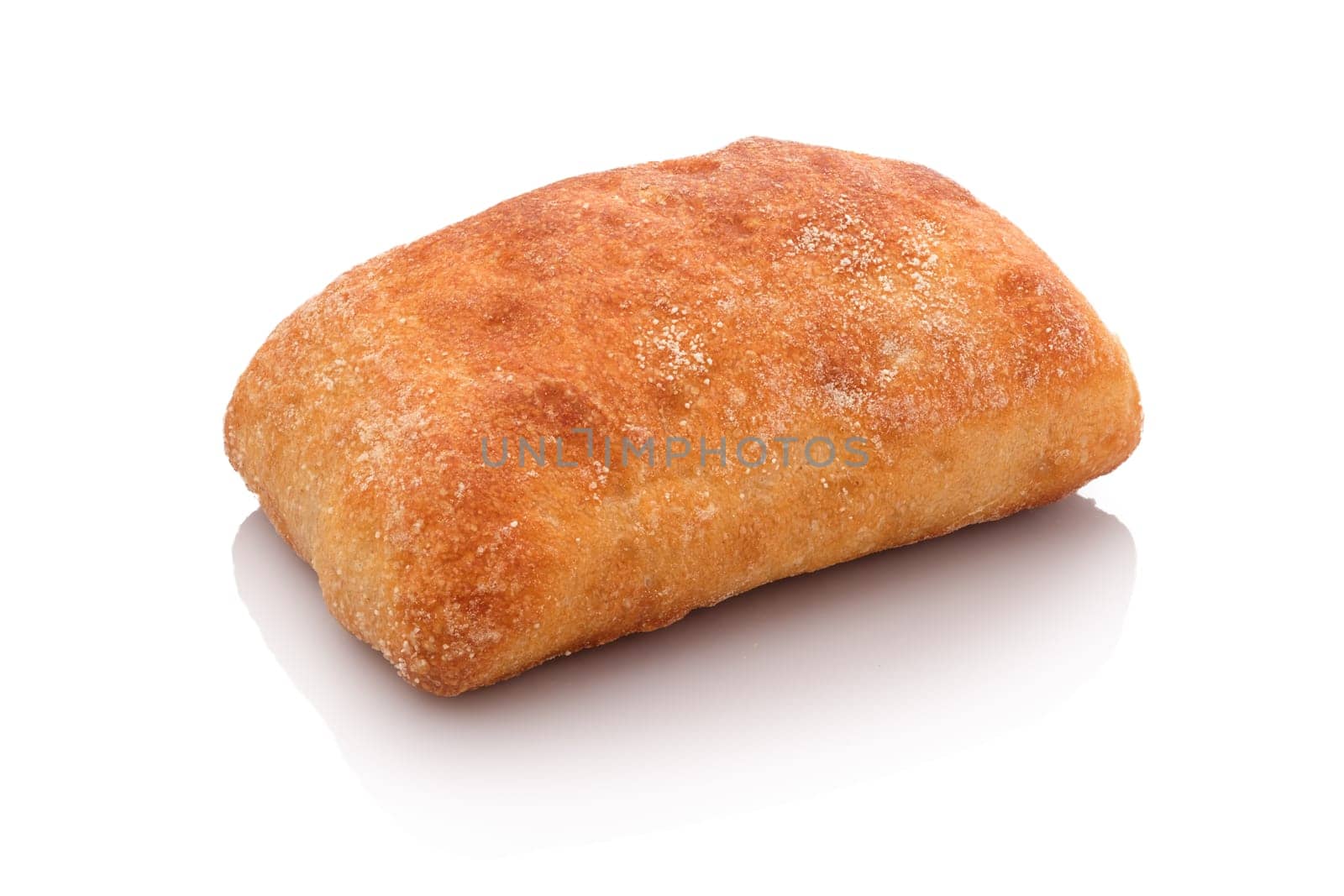 Ciabatta roll white isolated focus stacking