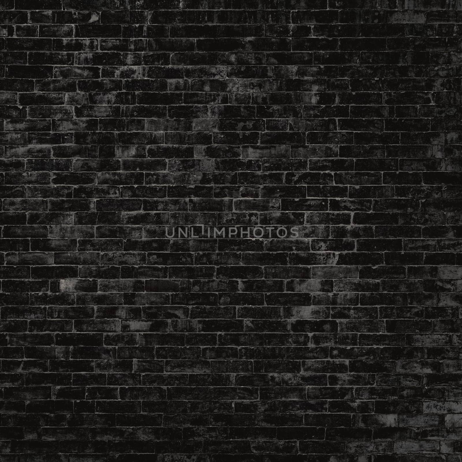 Black brick wall texture, square crop dark background