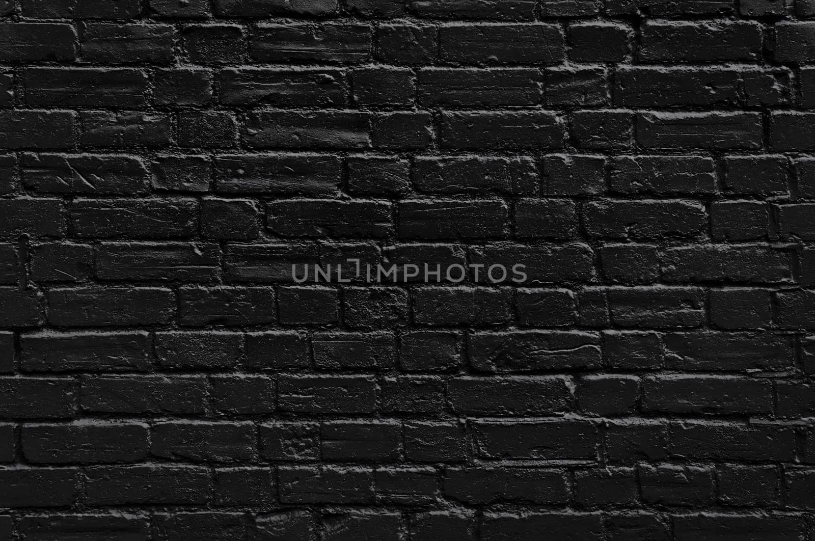 Black painted brick wall texture, dark background