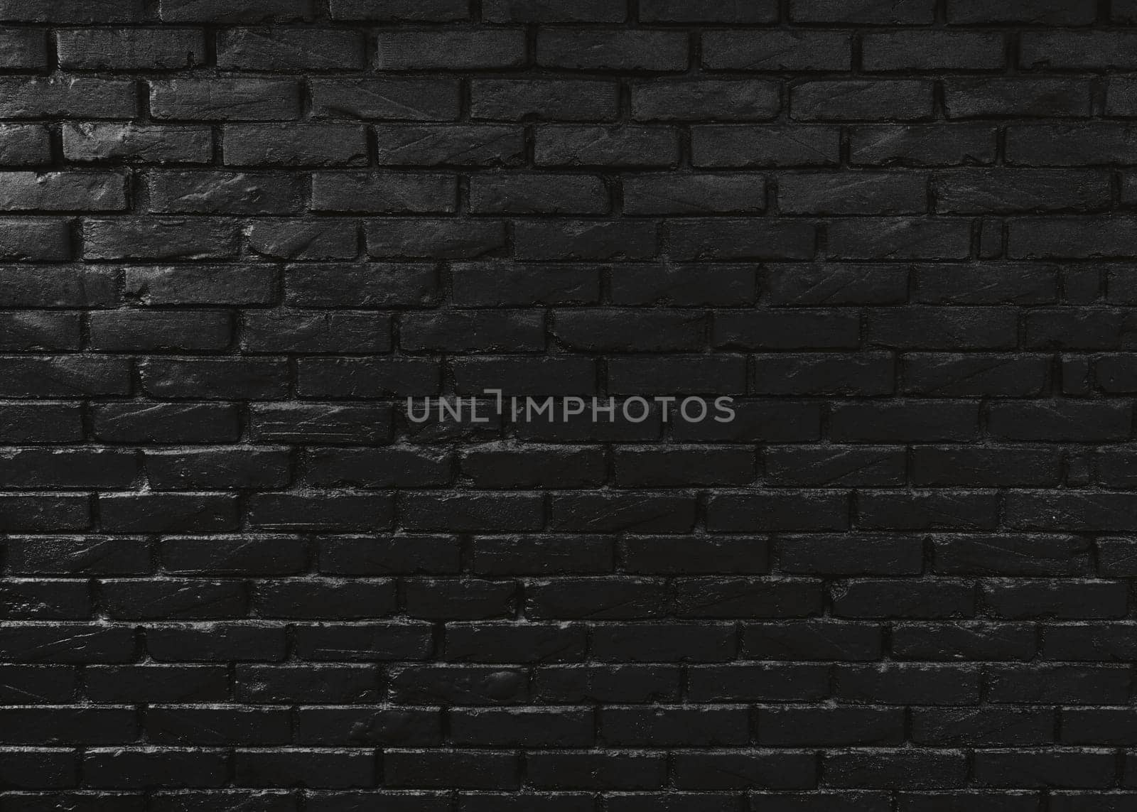 Black painted brick wall texture, dark background