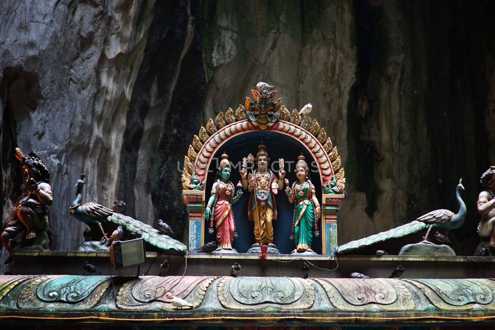 Colorful statue of Hindu God in Batu caves Indian Temple, Kuala Lumpur, Malaysia