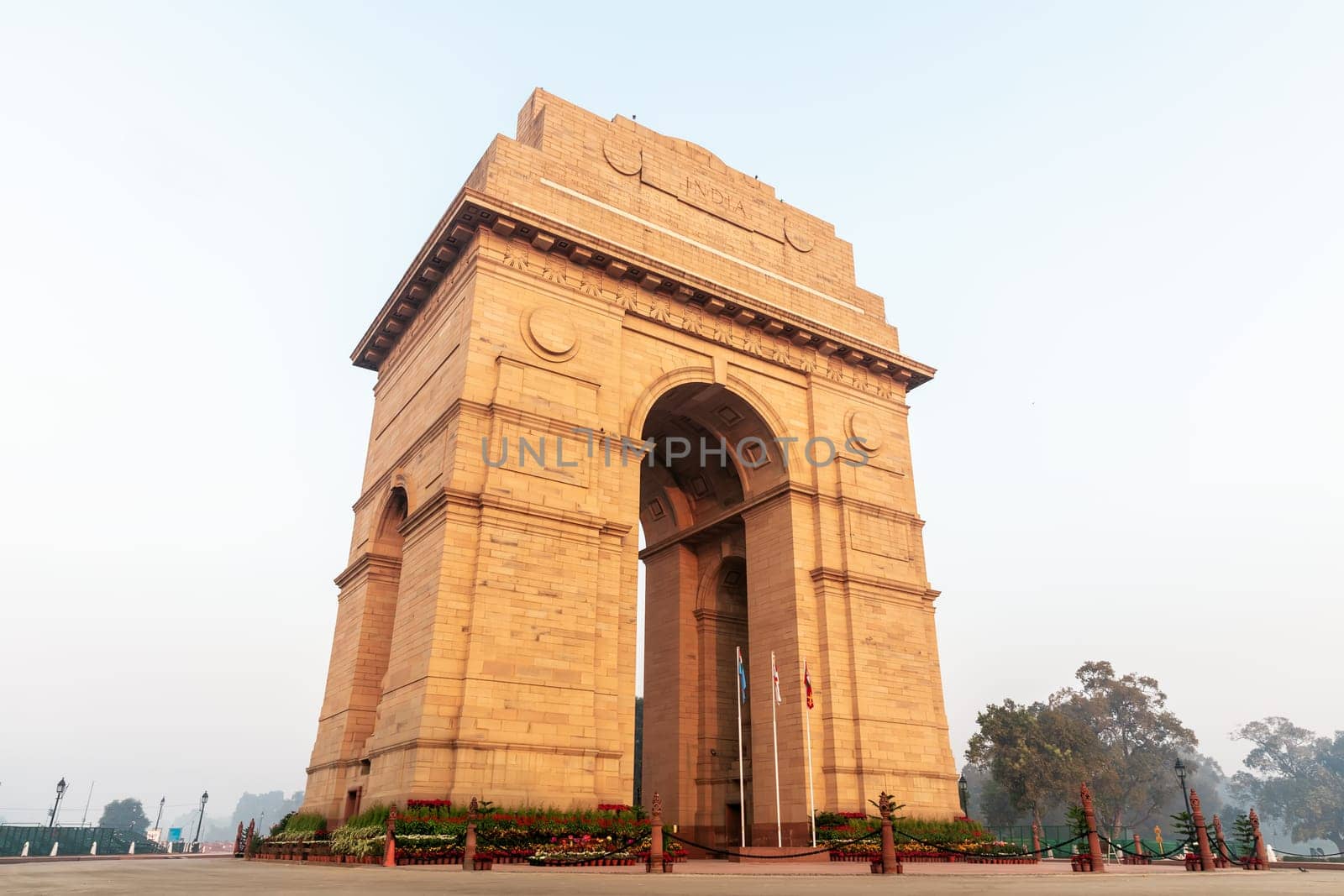 India Gate in New Delhi, morning view, no people.