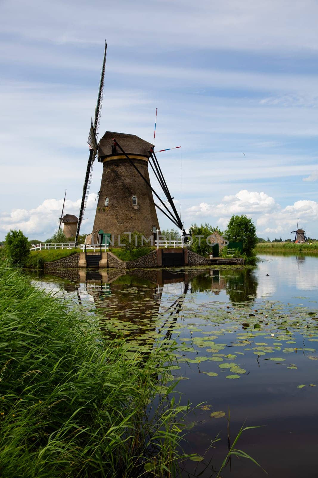Dutch windmills of Kinderdijk in the Netherlands........