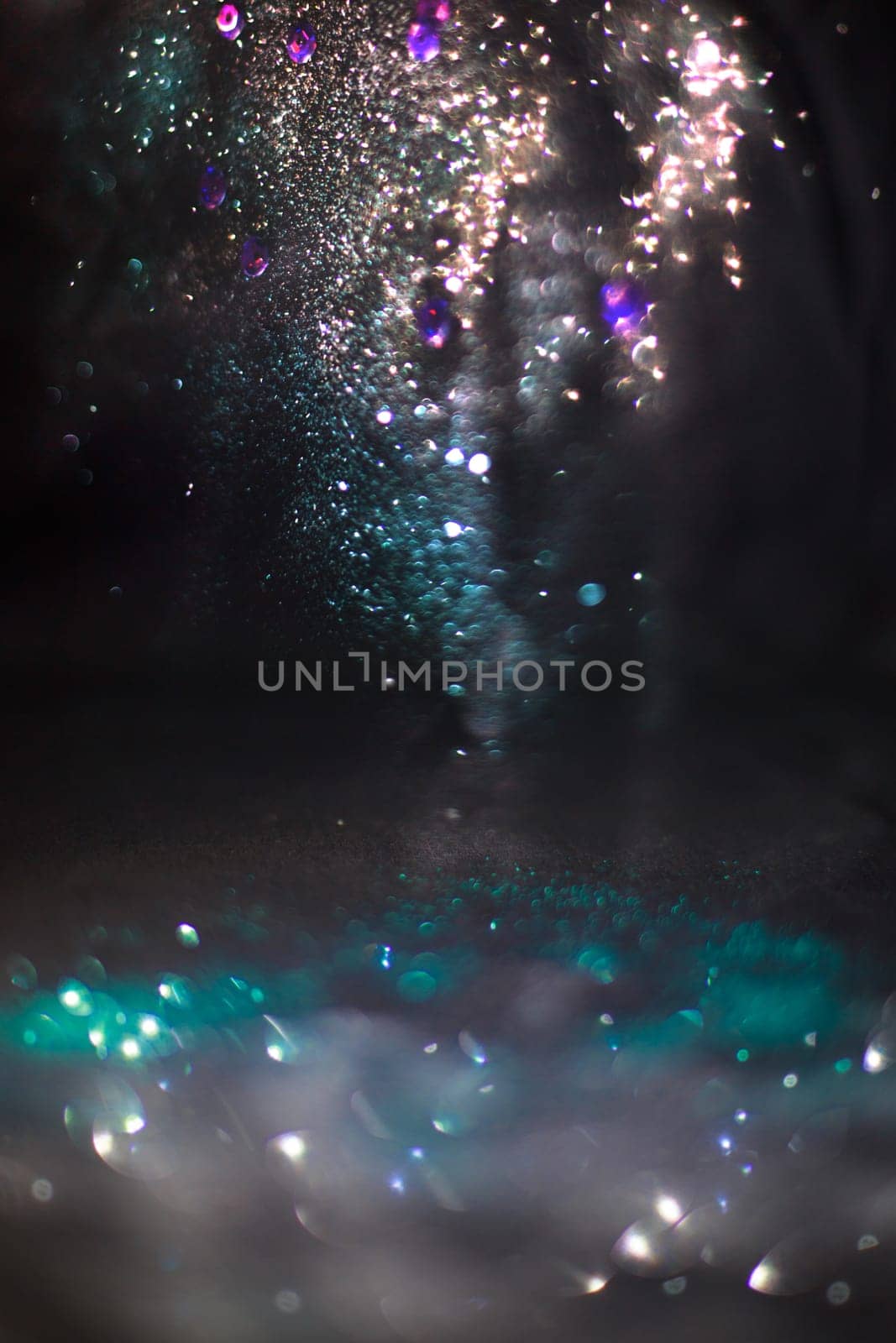 Abstract compositione in bokeh on black  background