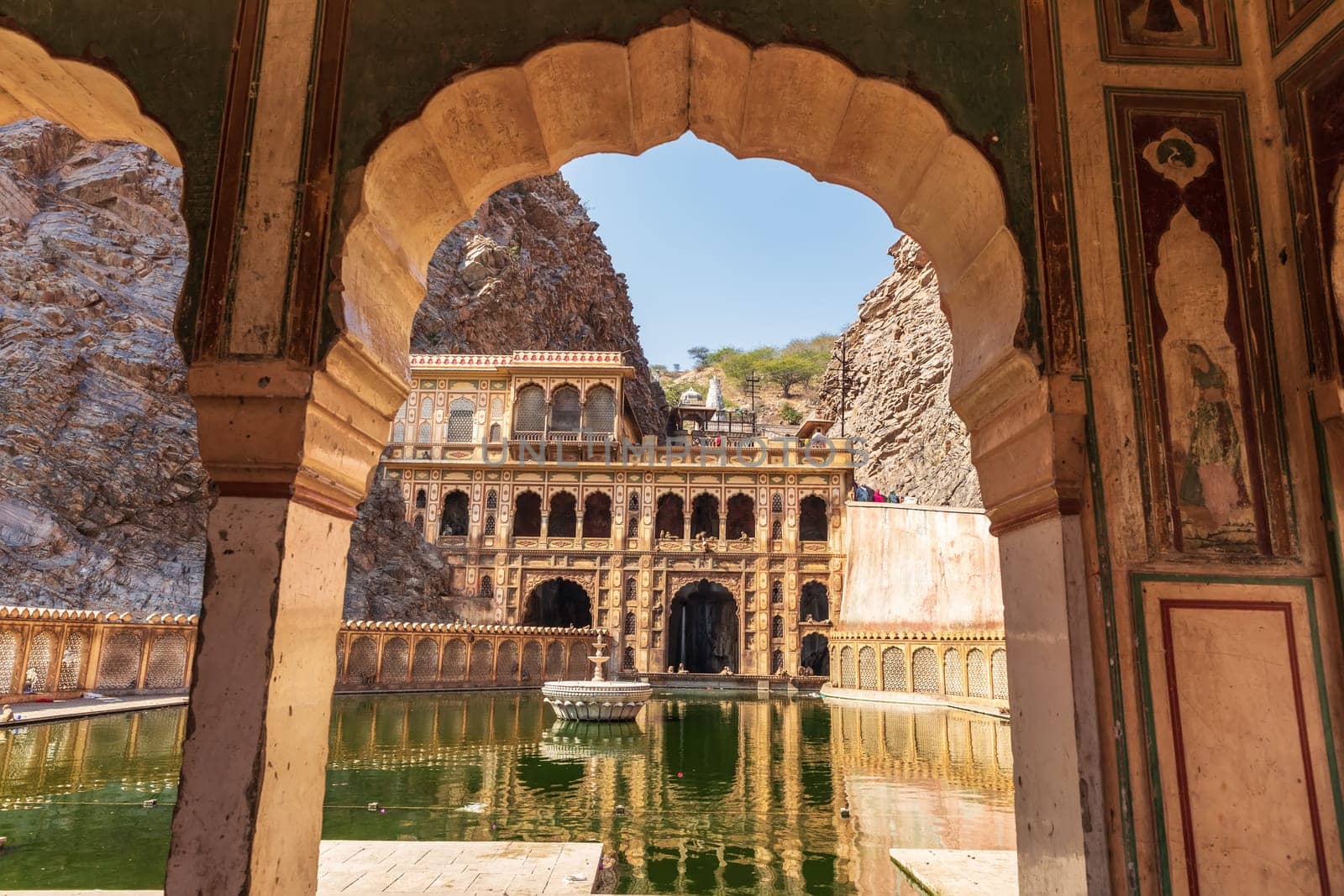 Galta Ji or Monkey Temple in Jaipur, the lower tank view.