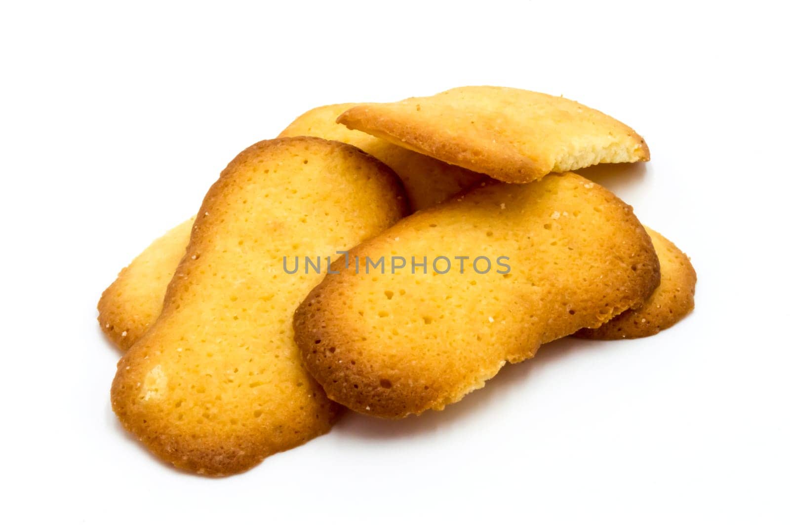 Shortbread cakes said homemade cat tongue on a white background