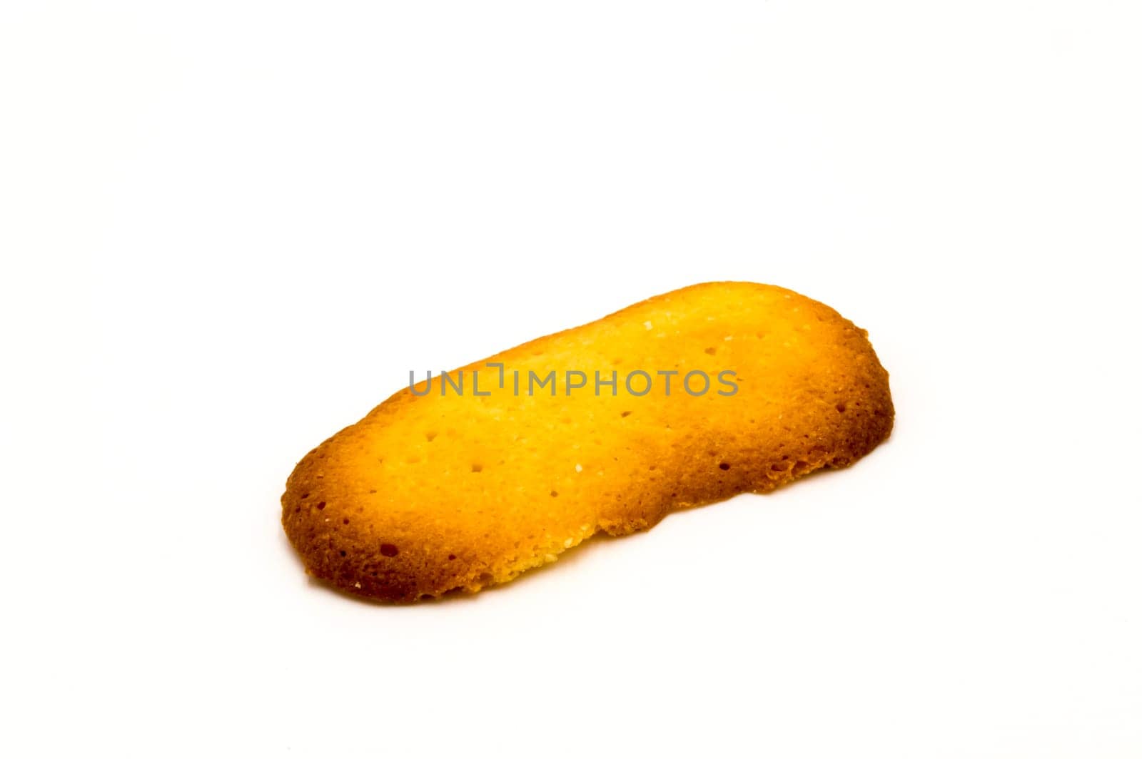 Shortbread cakes said homemade cat tongue on a white background