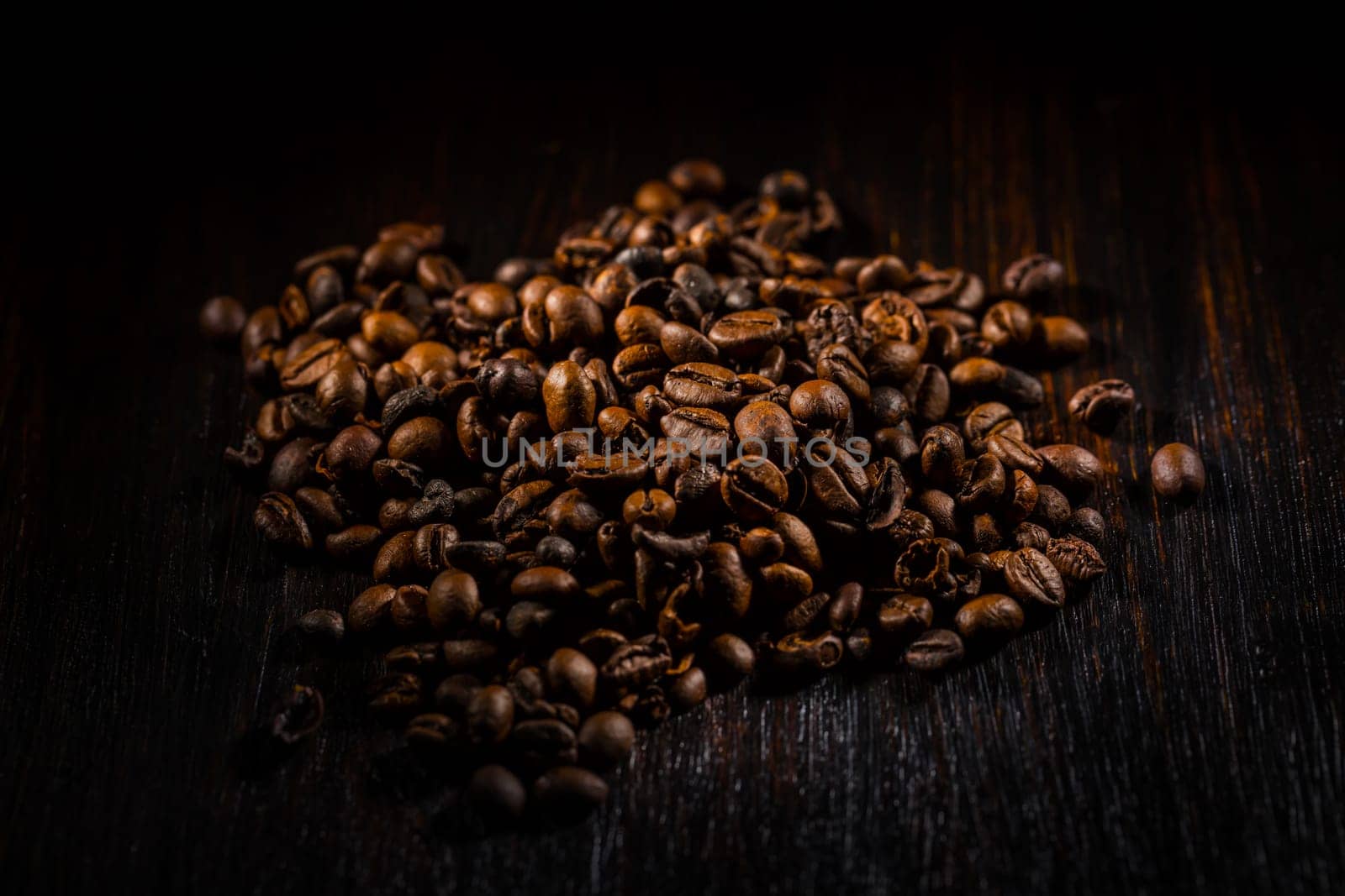 Coffee beans on dark background