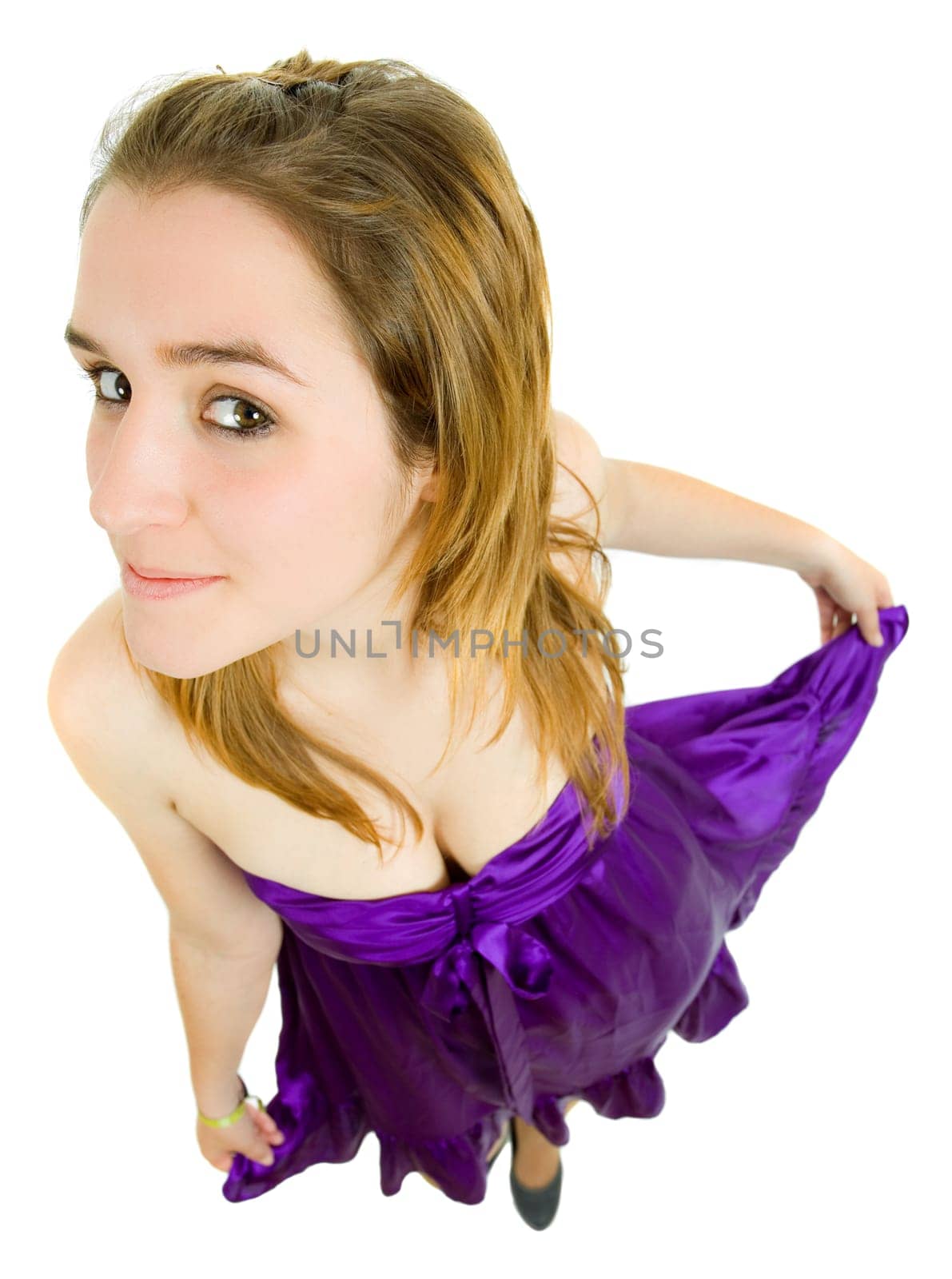 young beautiful woman full body, isolated on white