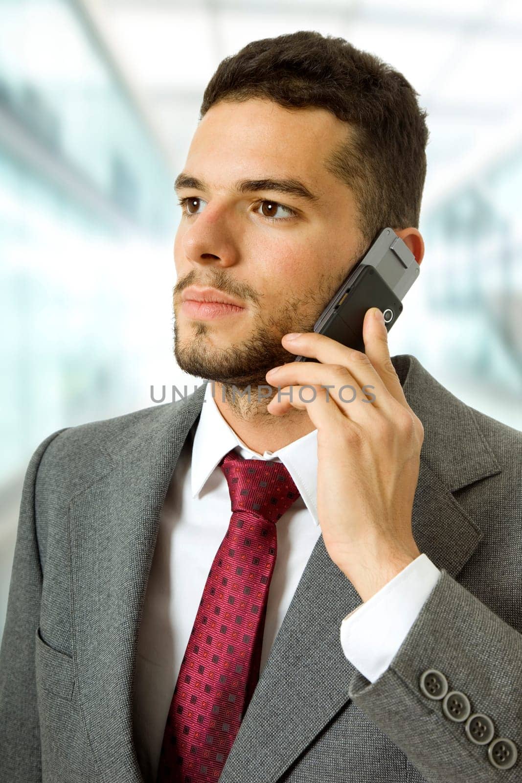 young business man on the phone at the office