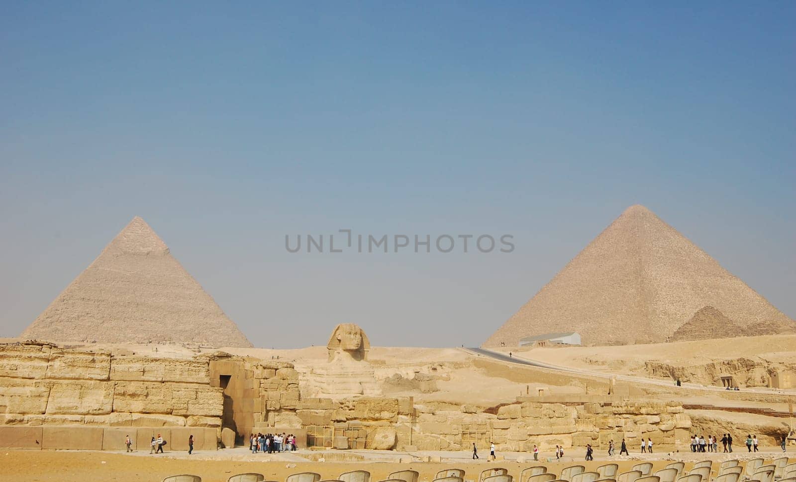 A view of the pyramids at Giza, Egypt