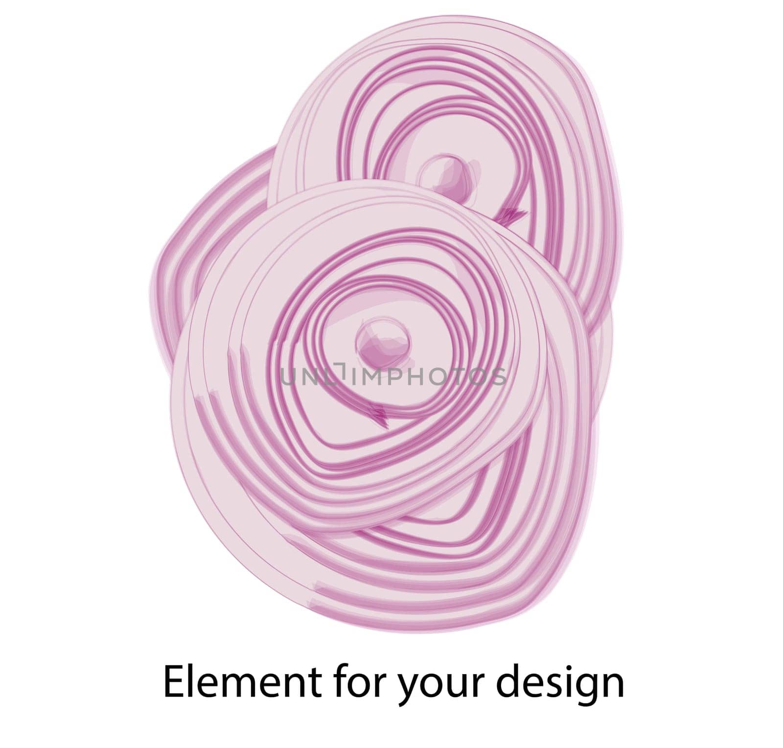RINGS OF THE RED BOW. Ingredient for cooking. Chopped onion. Vegetables. Snack. Vector illustration on a white background.