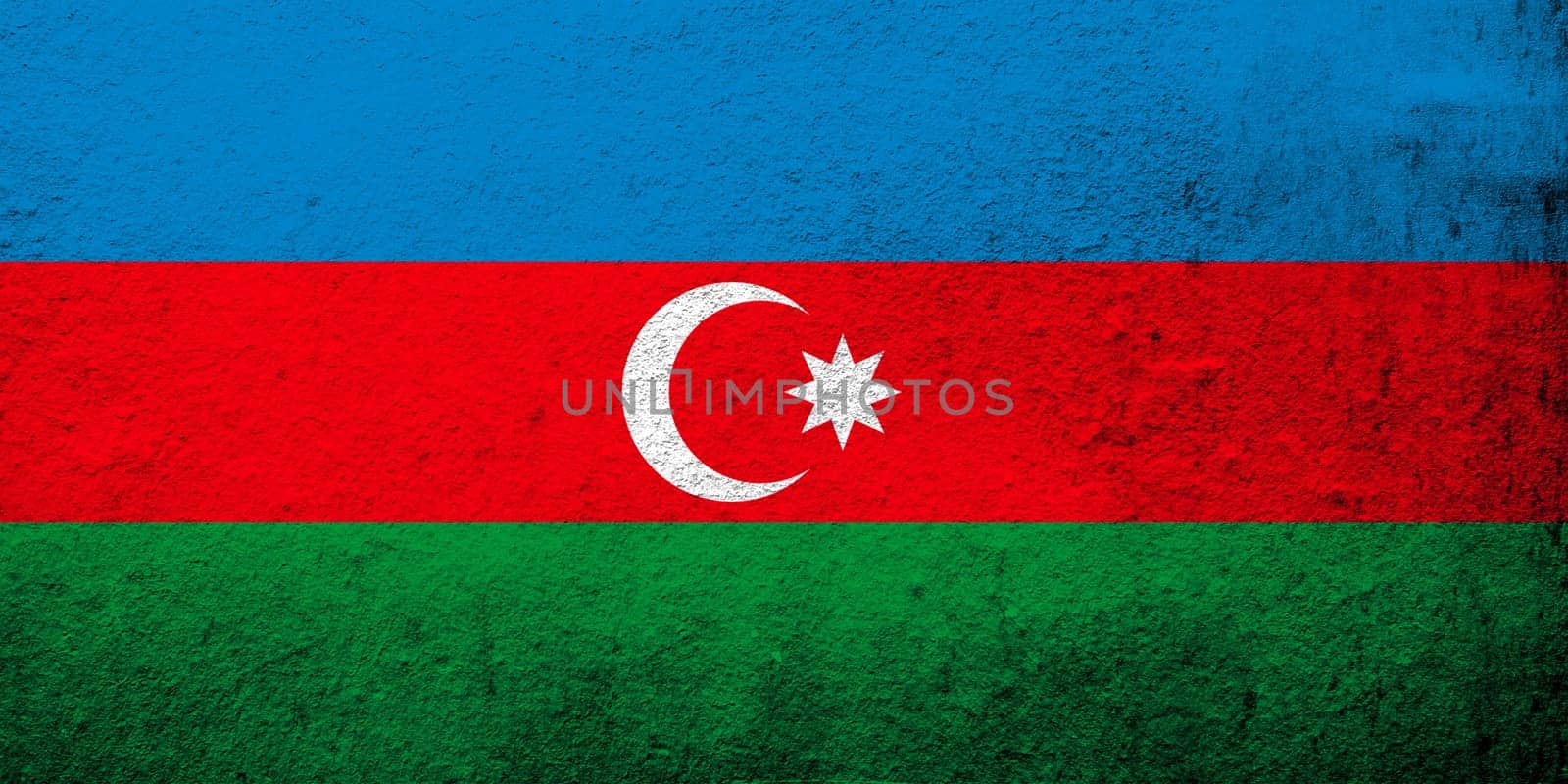 Republic of Azerbaijan national flag. Grunge background