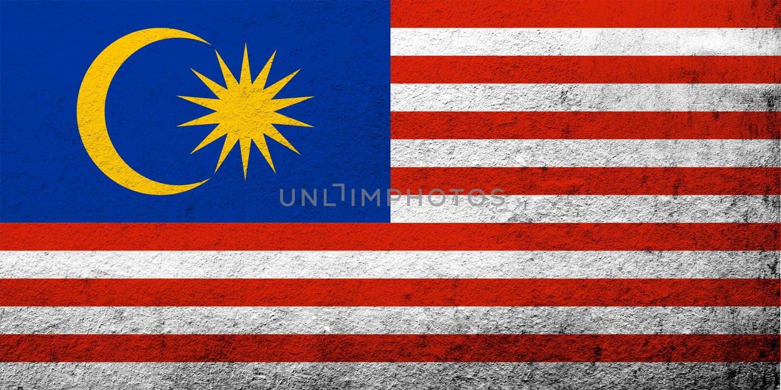 National flag of Malaysia Stripes of Glory. Grunge background