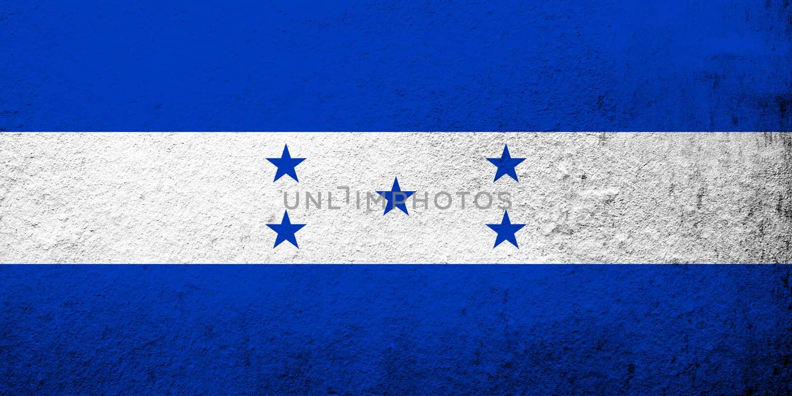 The Republic of Honduras National flag. Grunge background