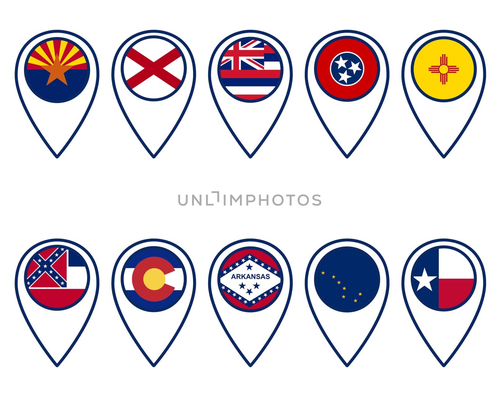 Fahnen amerikanischer Länder in Pins