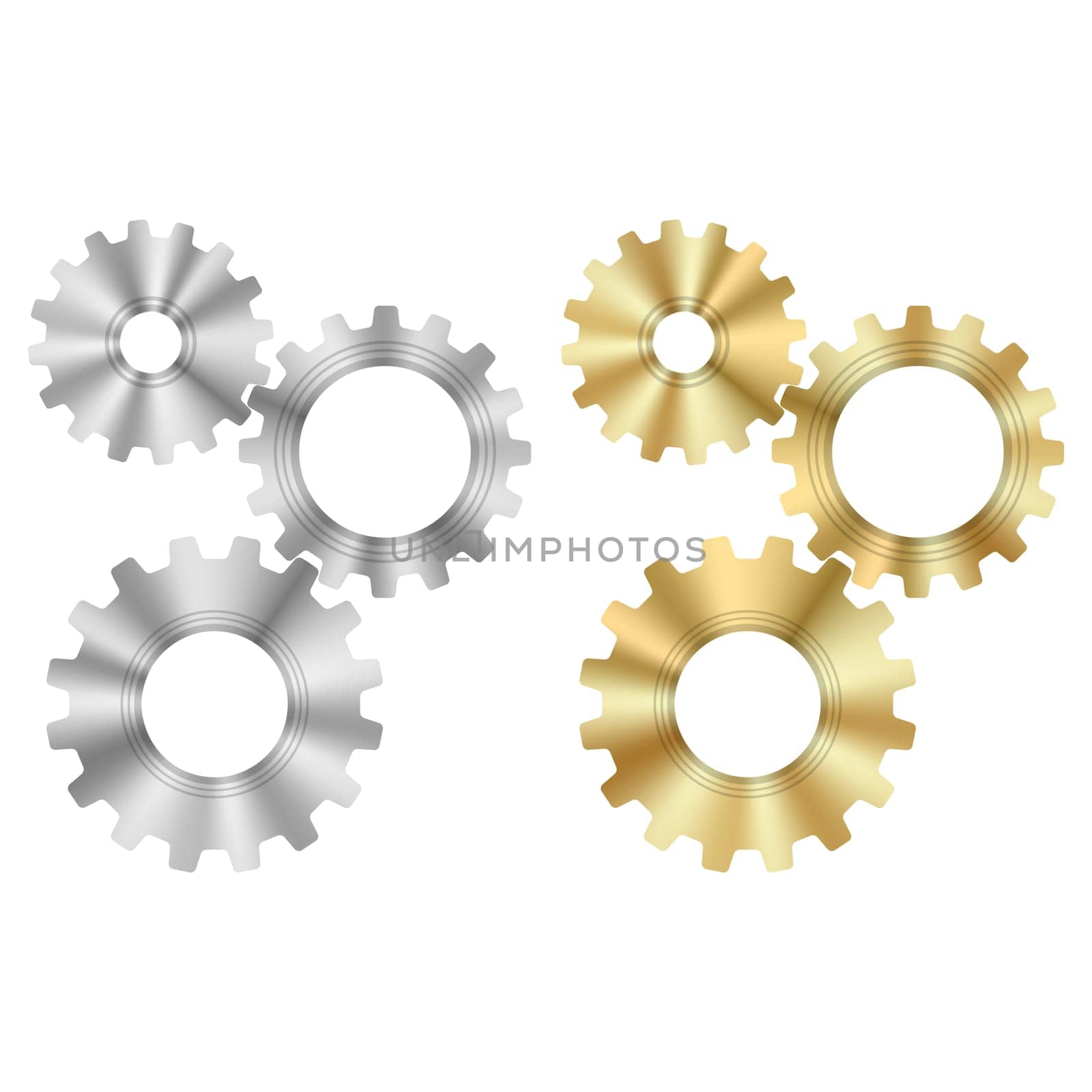 Techno Background with Geometric Gear Wheels Icon. Machinery Logo. Modern Mechanism Cog Concept. Technologic Mechanical Cogwheel Tool on White Background. Teamwork Symbol. Part of Transmission.