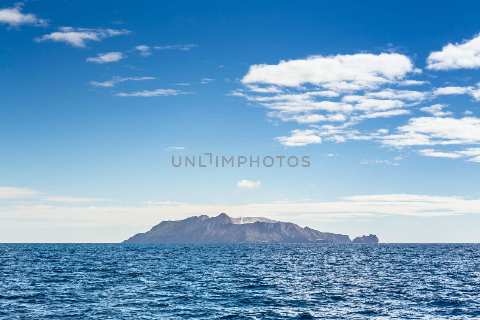 Active Volcano at White Island New Zealand. Volcanic Sulfur Crater Lake
