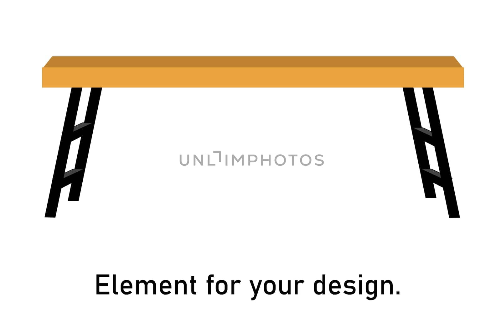 Work desk isolated on a white background. Vector illustration. Interior items. Furniture
