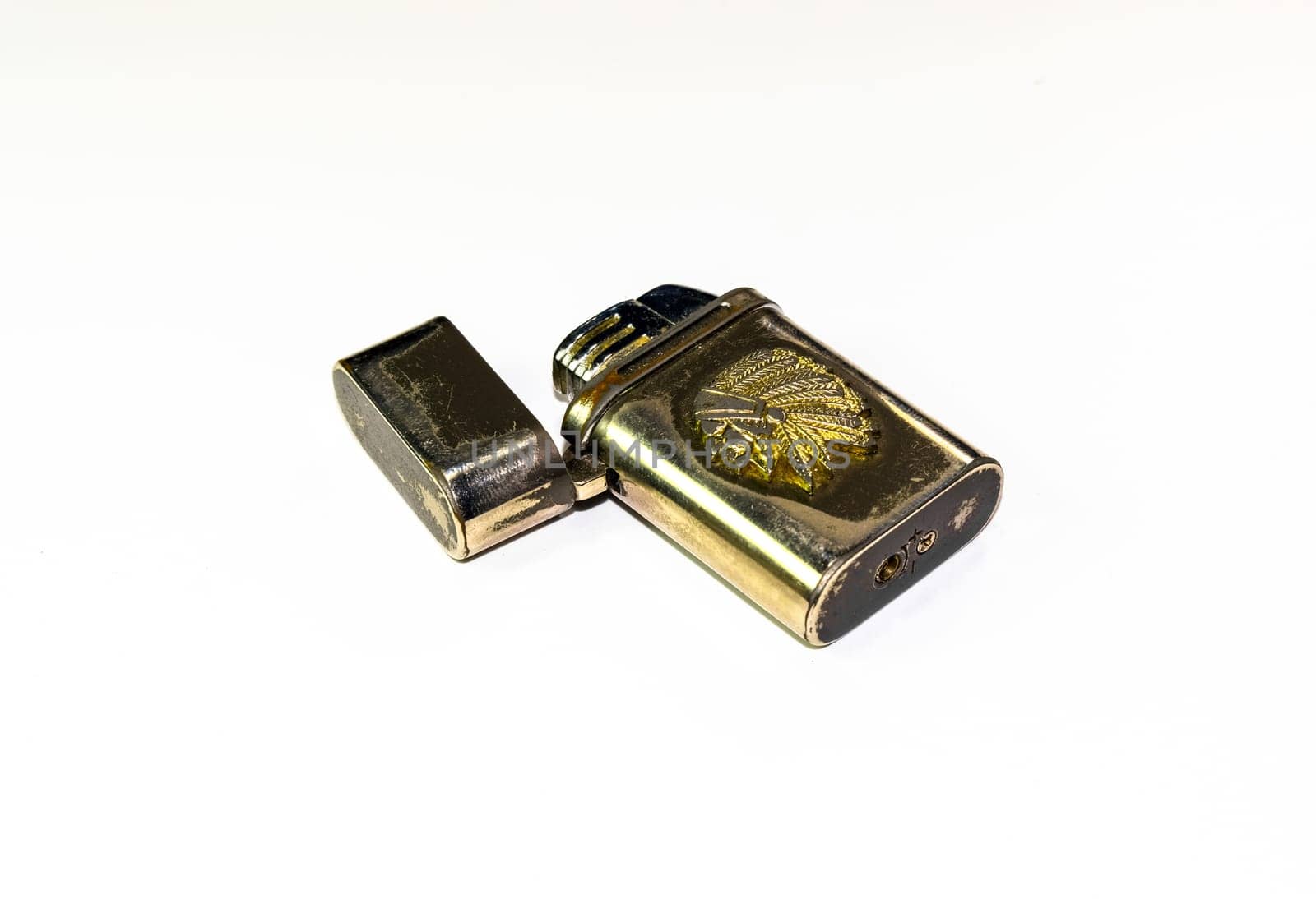 Reusable steel lighters. Creative lighters on a white background.