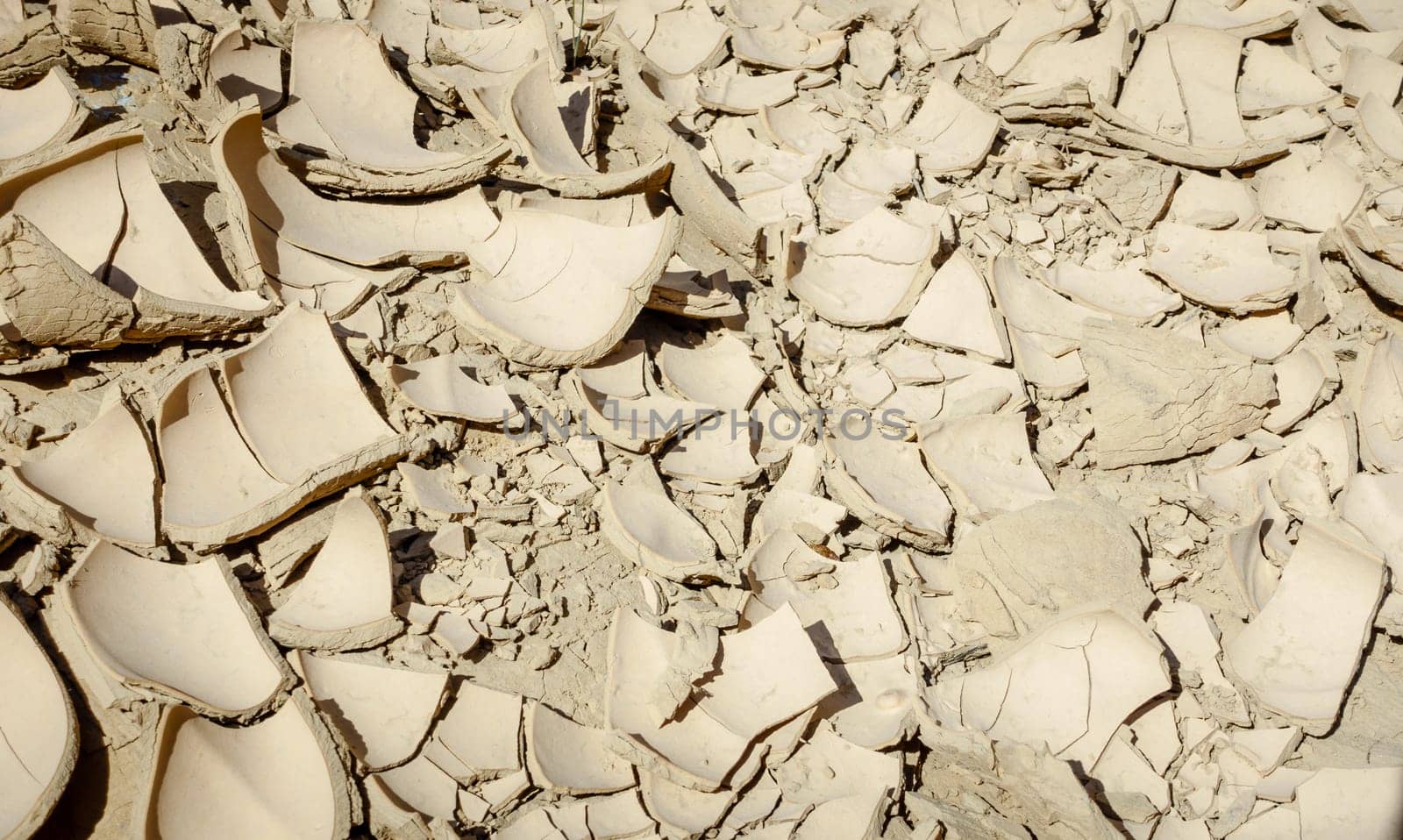 Dried mud at the bottom of a wadi in Al Hajar mountains of Fujairah, UAE