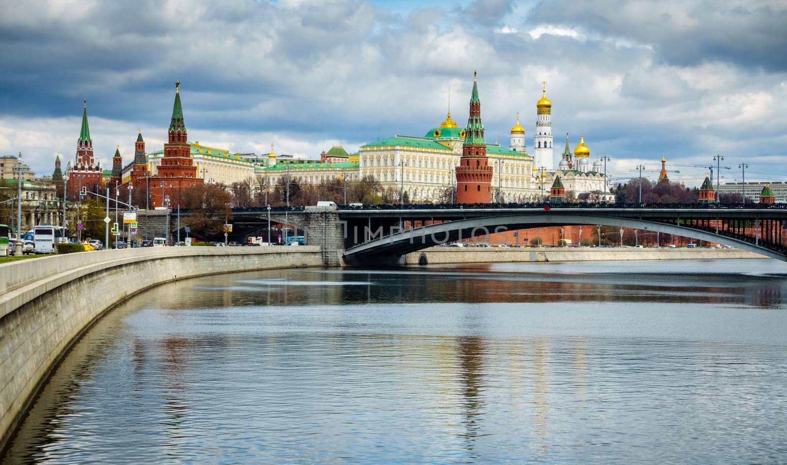 View of the Moscow Kremlin from the embankment of the Moscow River