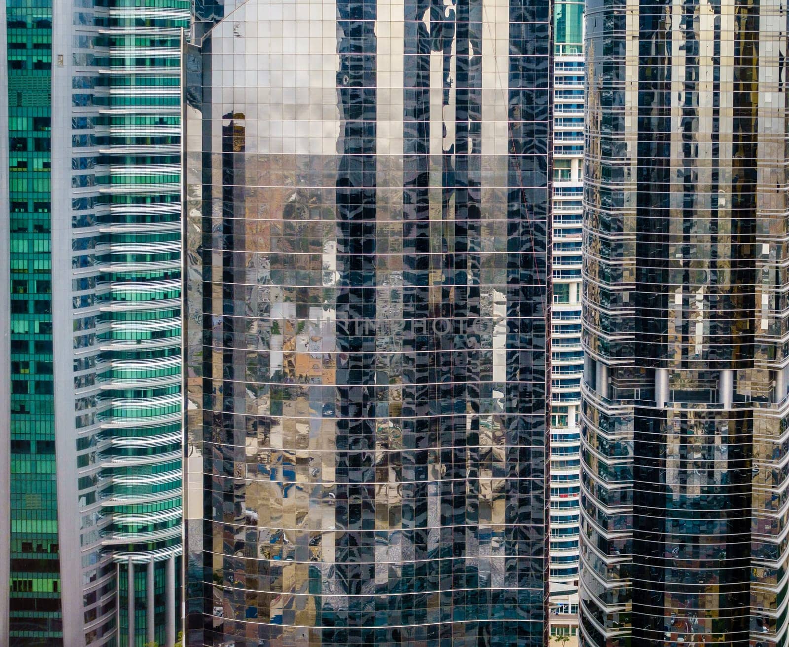Windows of skyscraper buildings in Dubai, UAE
