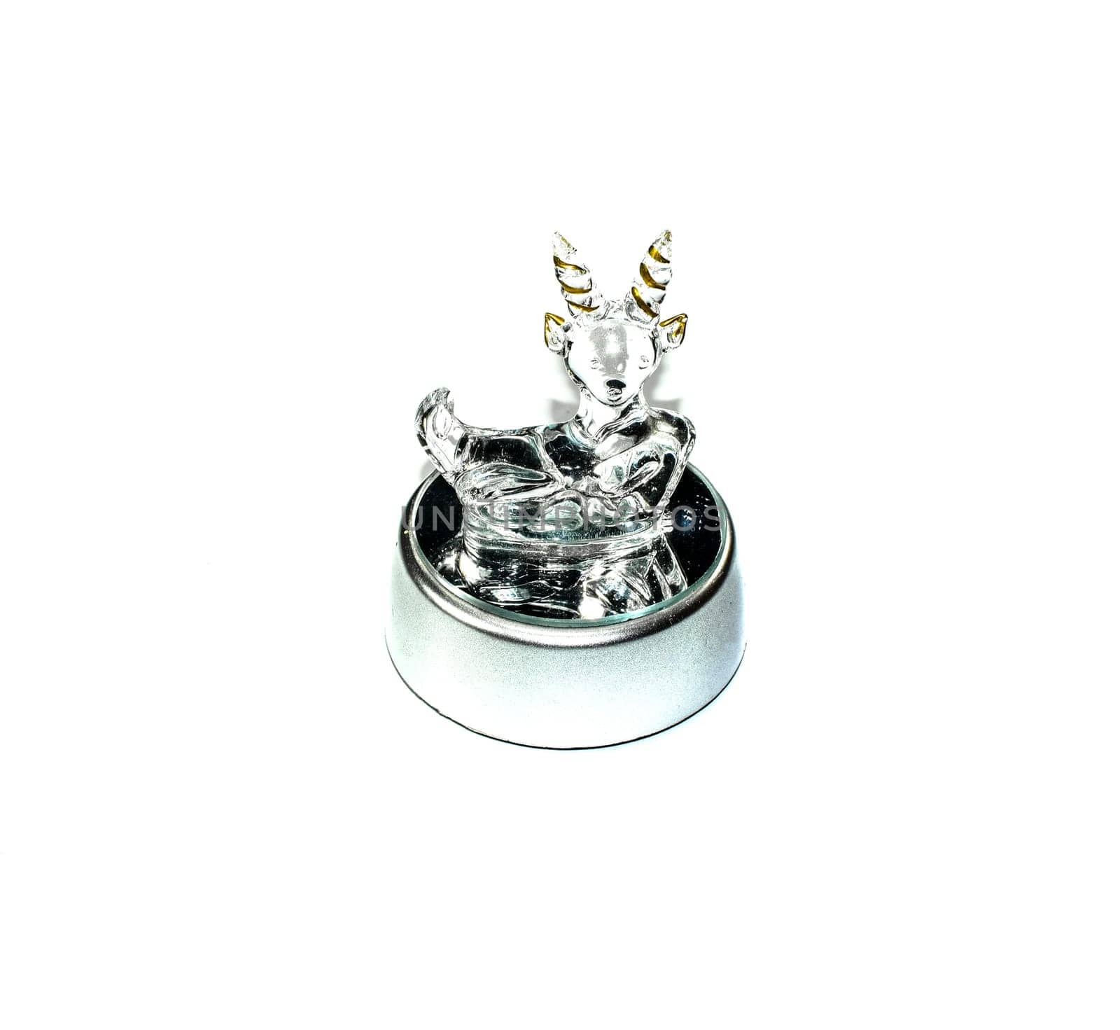 Crystal deer with antlers. A crystal souvenir.