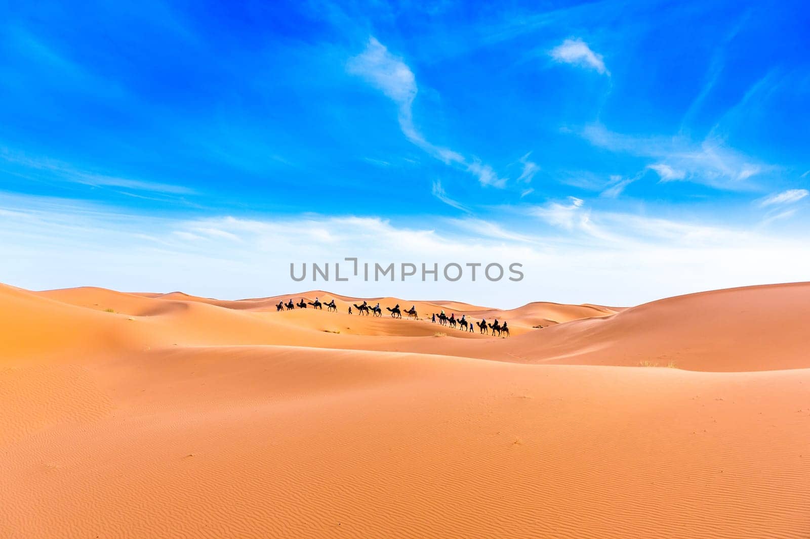 Merzouga in the Sahara Desert in Morocco