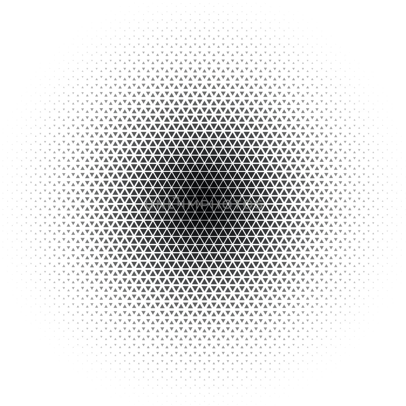 Triangle halftone circular gradient abstract background, vector illustration