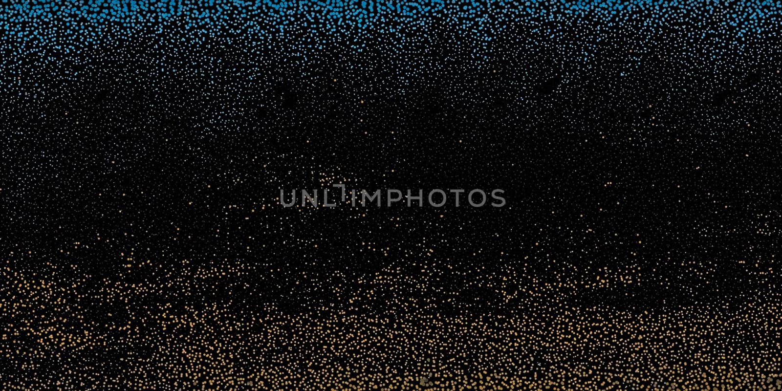 Abstract halftone random pattern vector illustration, brown and blue dots on black background