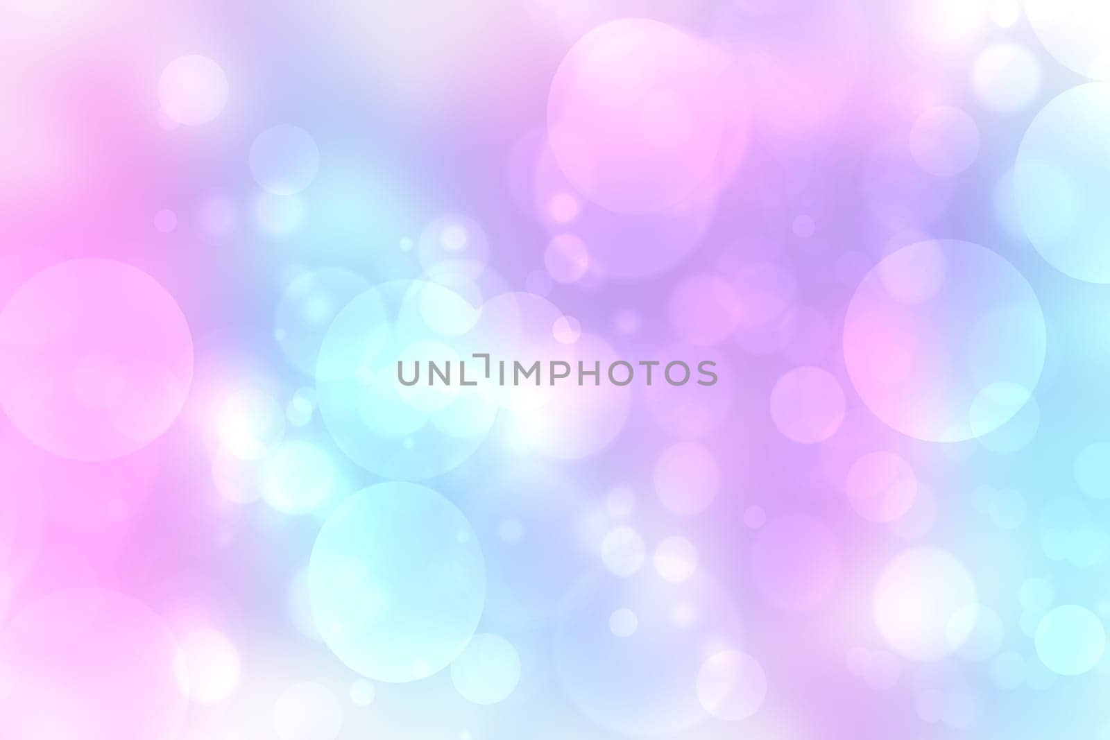Abstract gradient pink turquoise blue shiny blurred background texture with circular bokeh lights. Beautiful backdrop. Space for design.