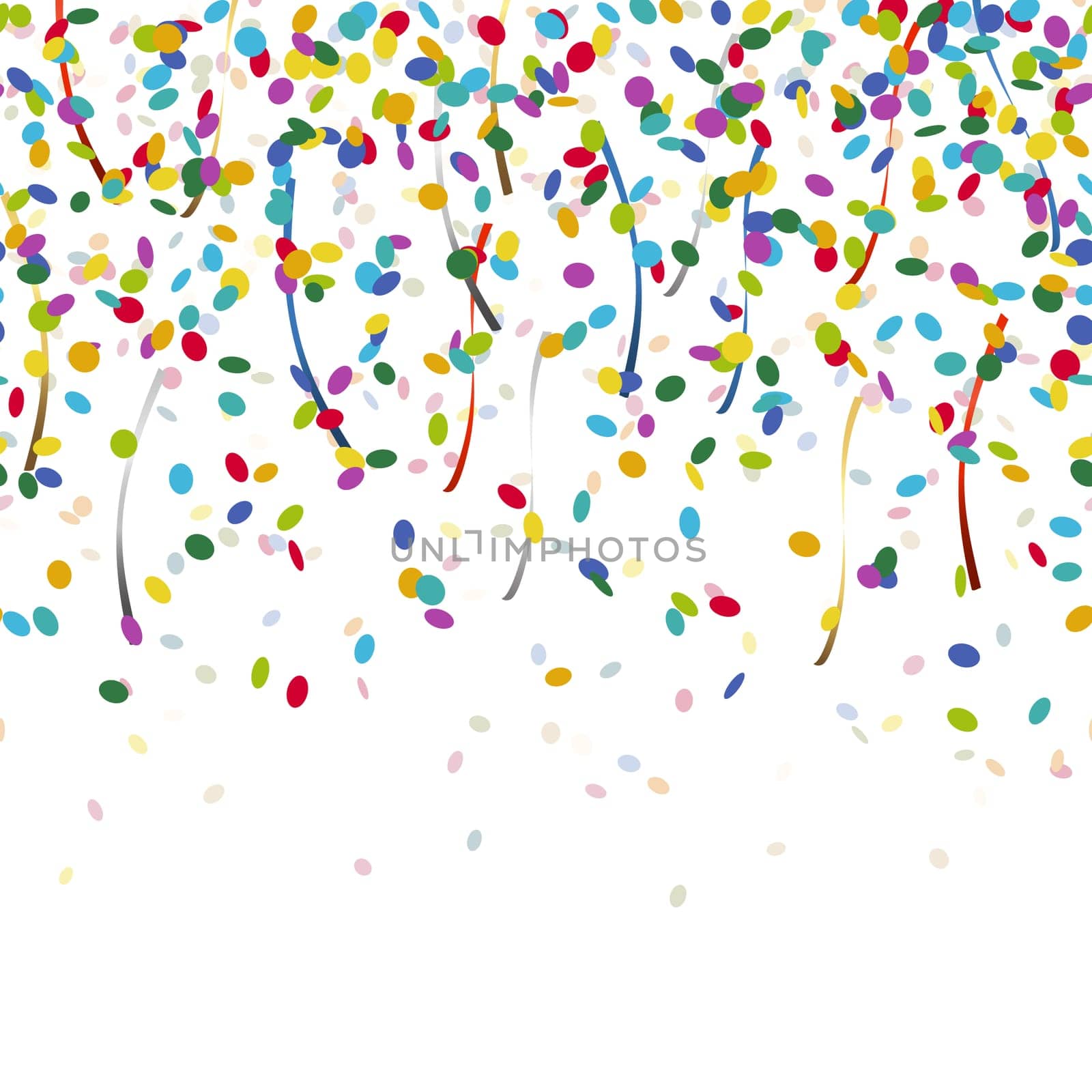 colored falling confetti seamless background for carnival party