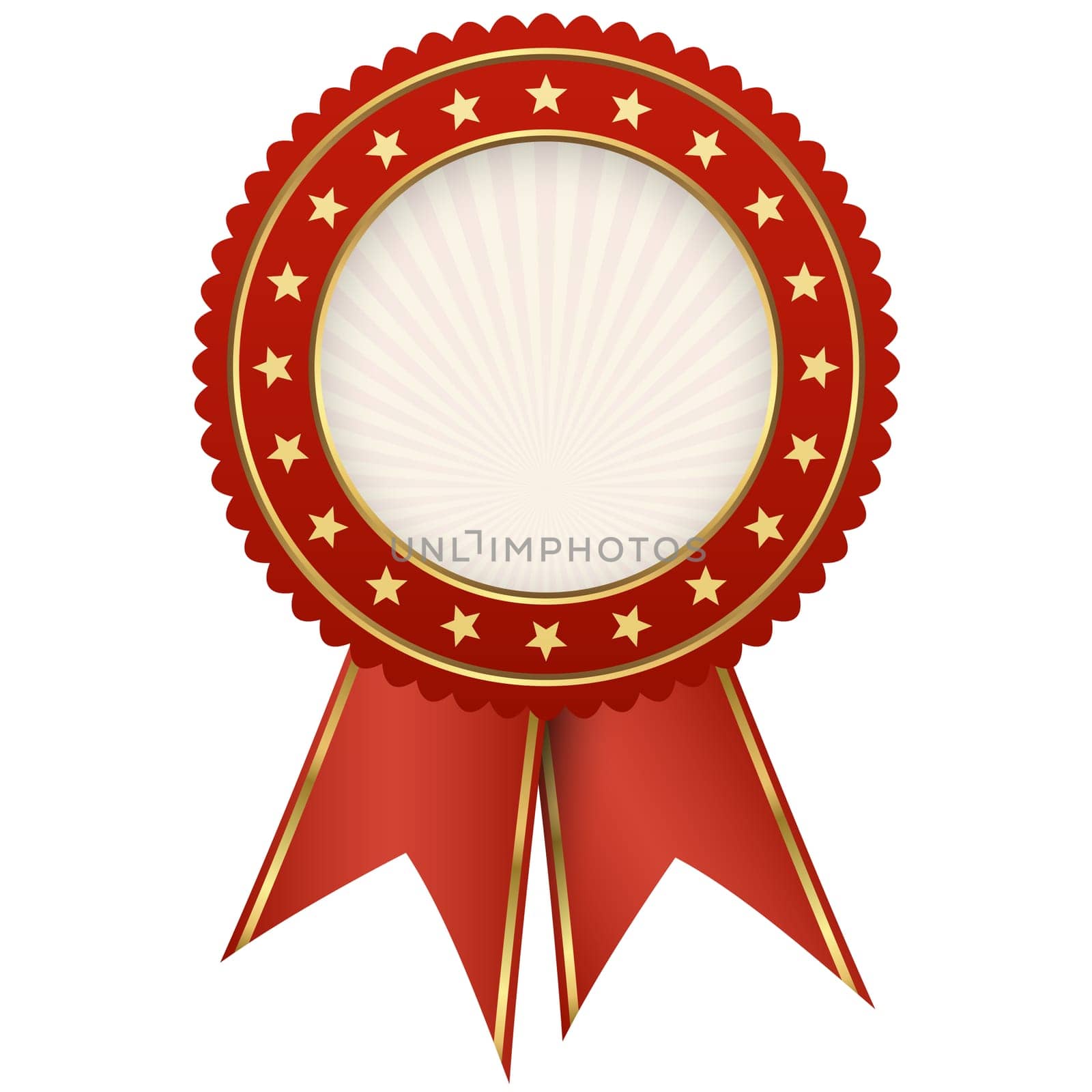 red seal of quality template with red ribbons