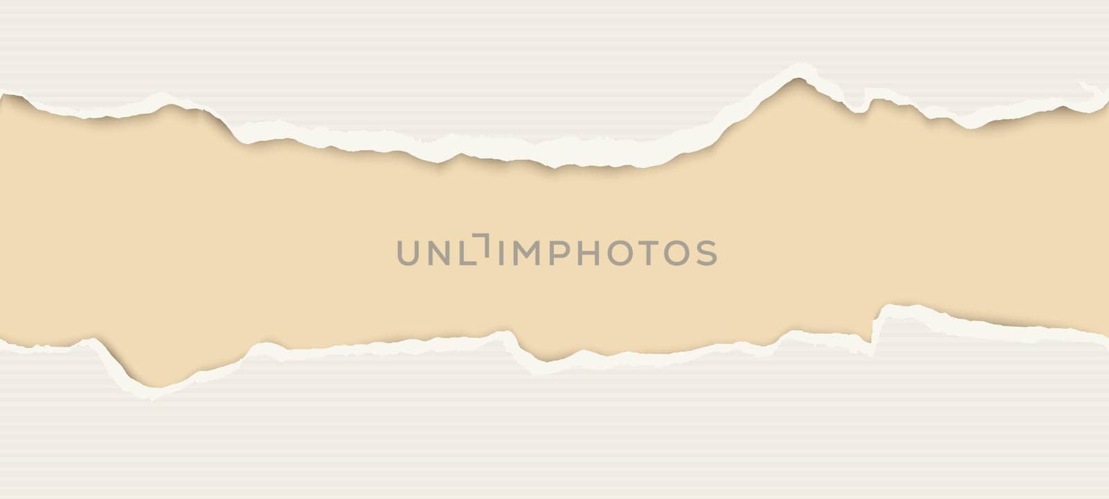 upper and lower part of ripped open lined paper colored gray