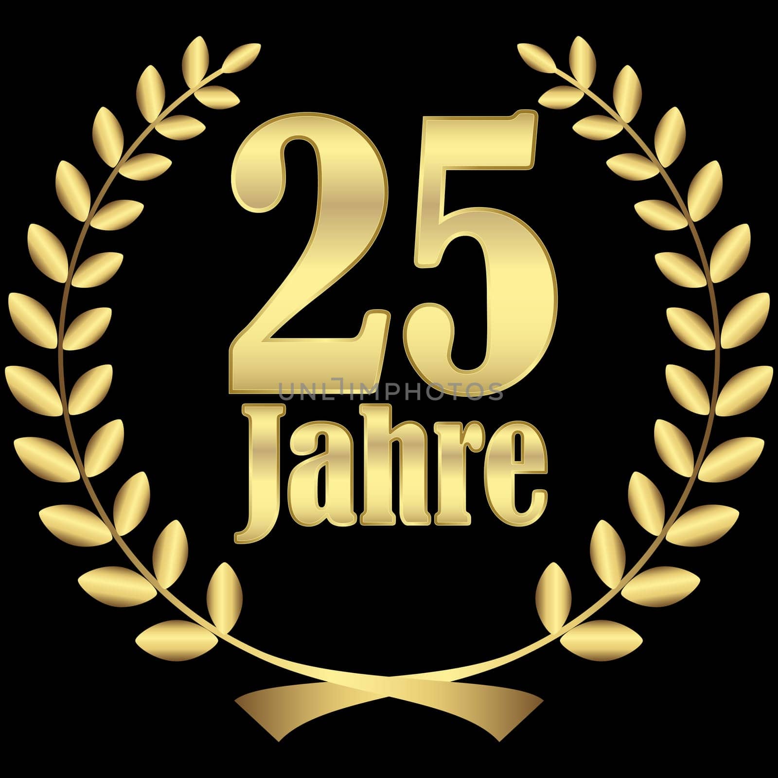 laurel wreath for firm jubilee with text 25 years